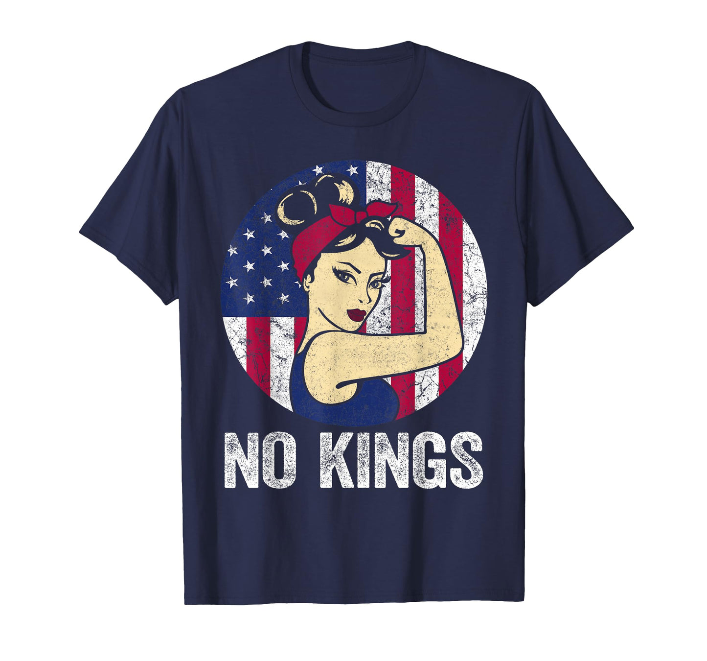No Kings Protest Tee Rosie USA Flag No Kings T-Shirt