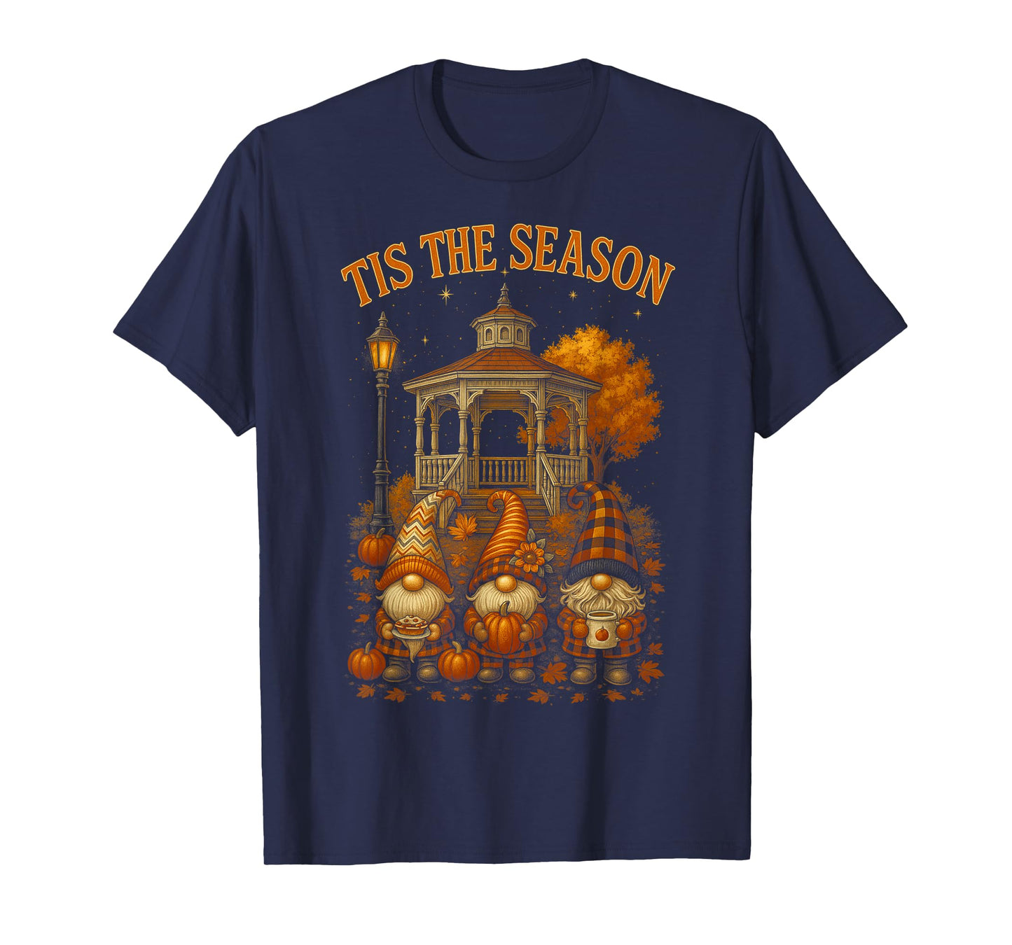 HUGvyn Fall Tis The Season Gnome Pumpkin Autumn Thanksgiving T-Shirt