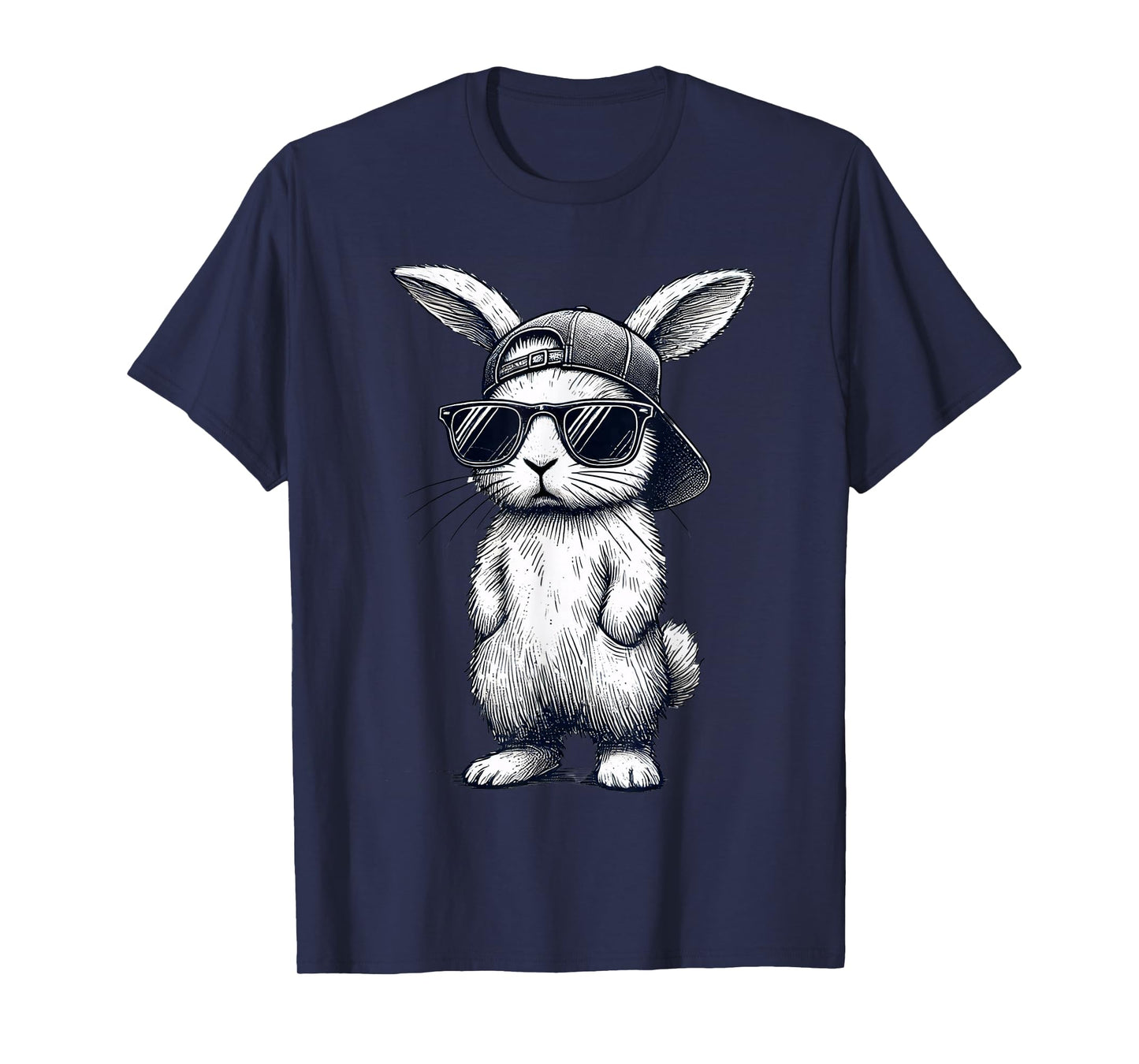 Bunny Face With Sunglasses Cap Easter Day for Boys Men Kids T-Shirt