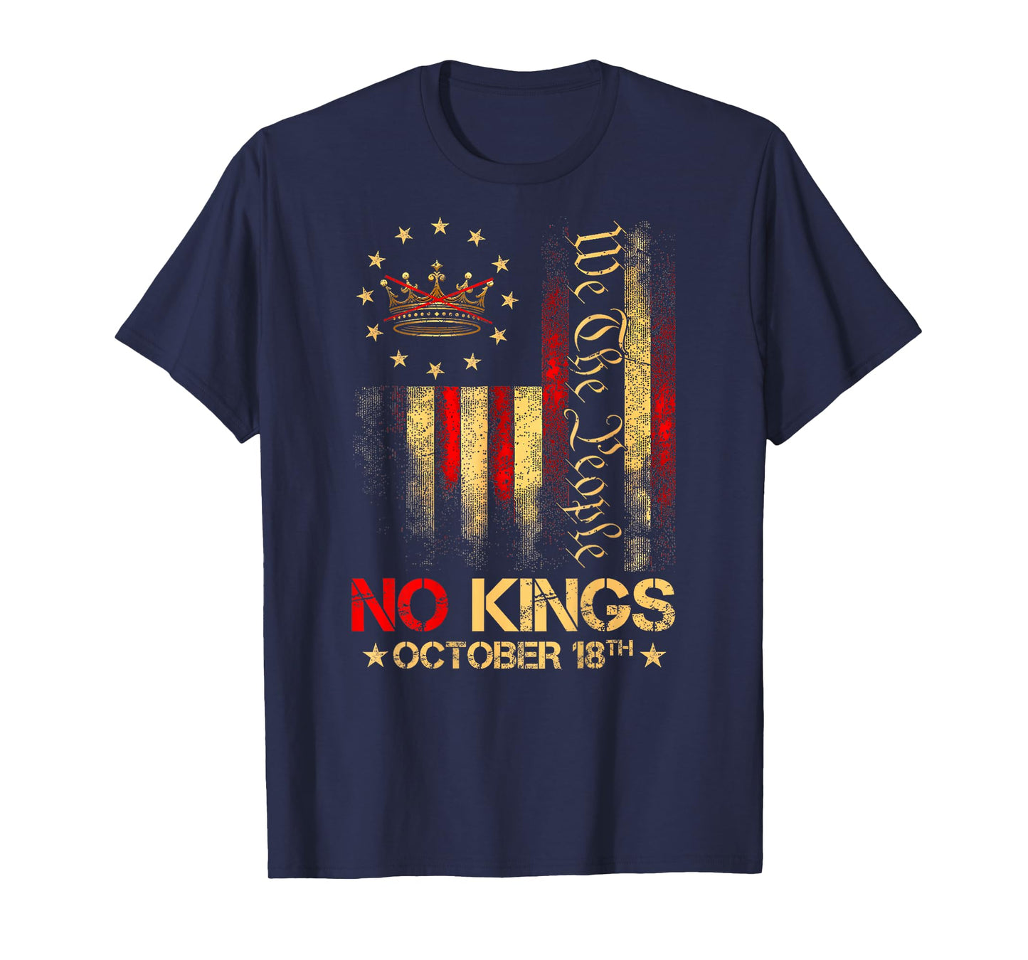 We The People “No Kings” Crown Crossed Patriotic Shirt T-Shirt