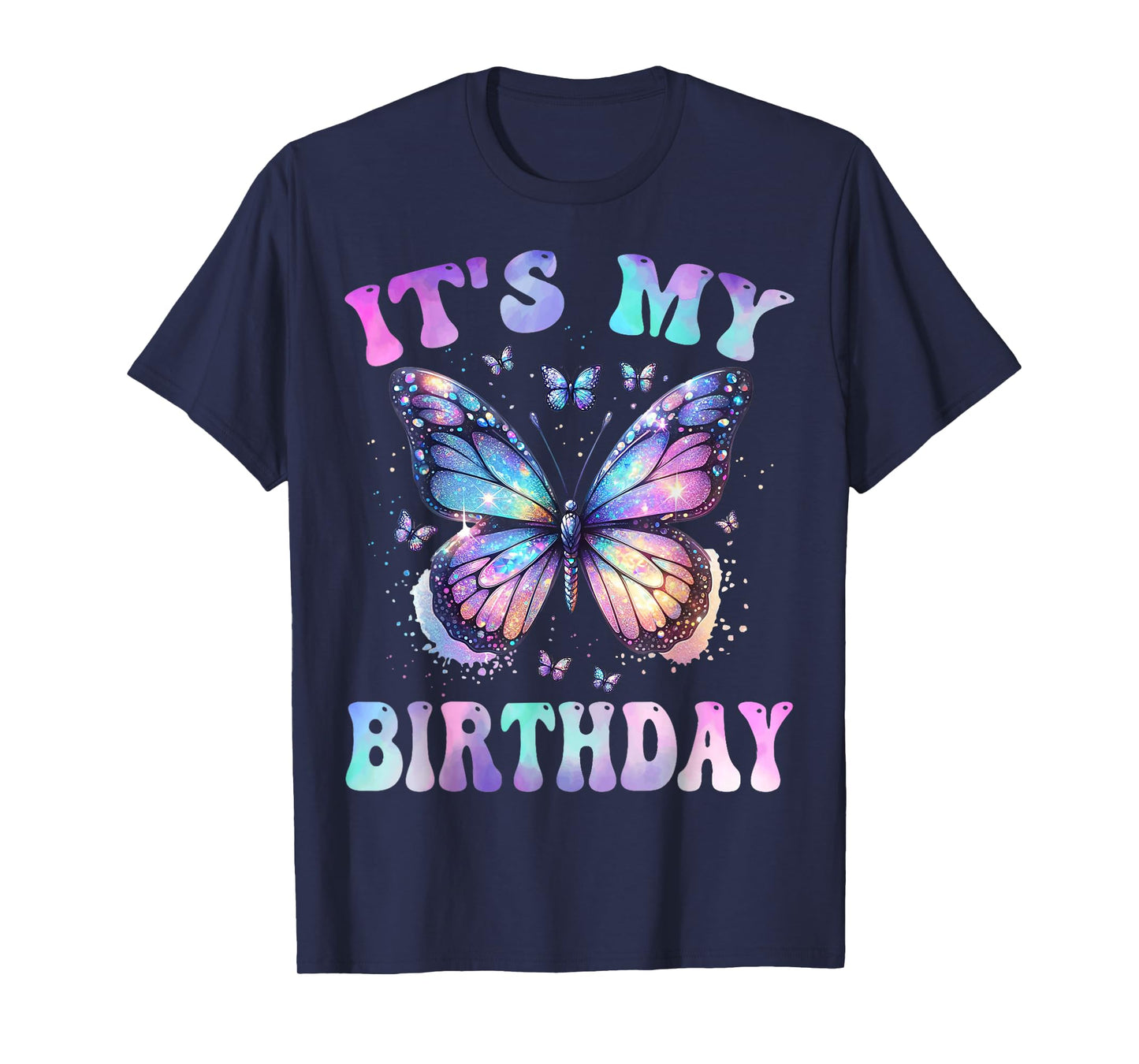 It's My Birthday Tie Dye Birthday Girl Butterfly Family T-Shirt