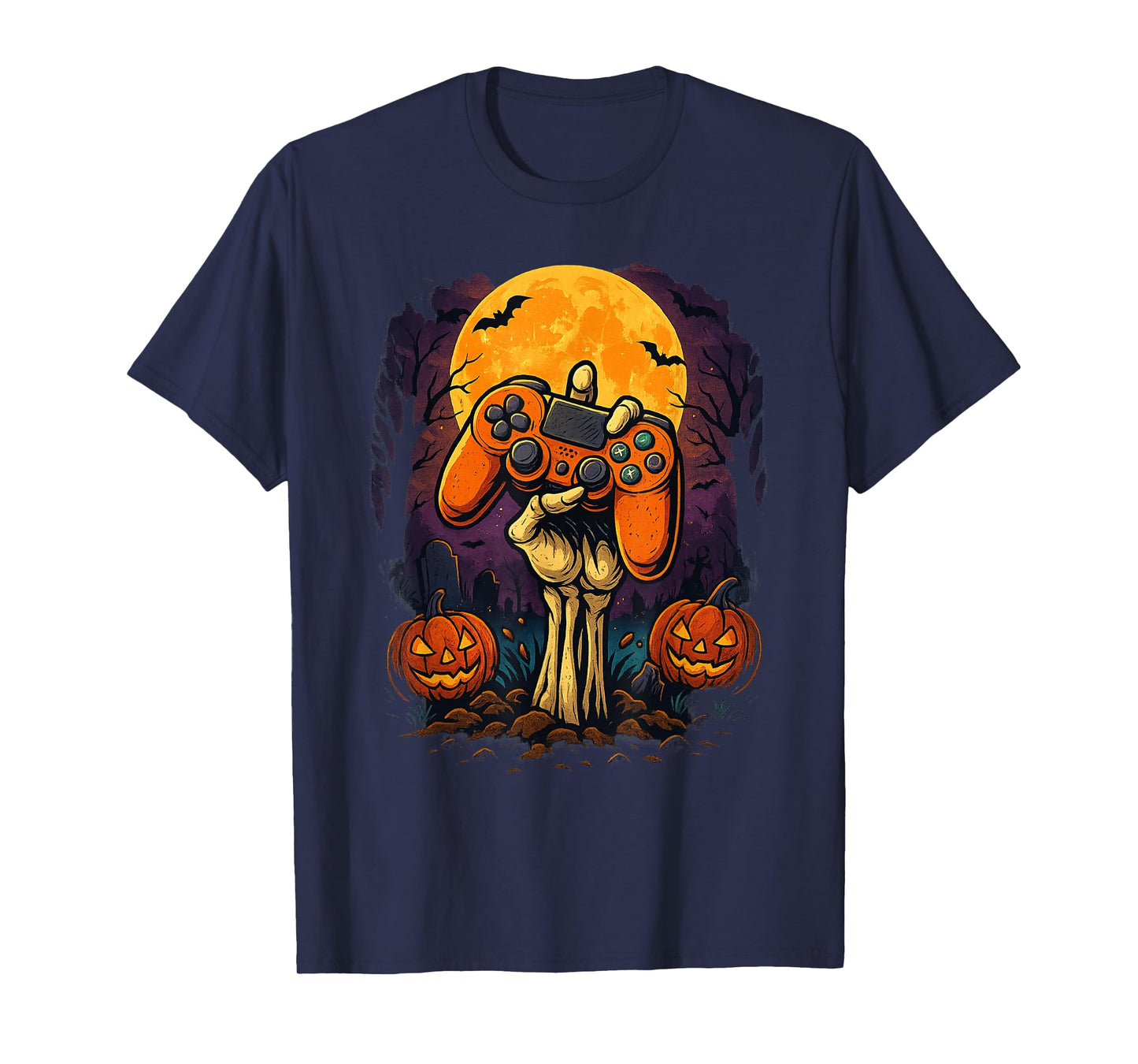 Halloween Skeleton Gamer Video Gaming Controller Boys Kids T-Shirt