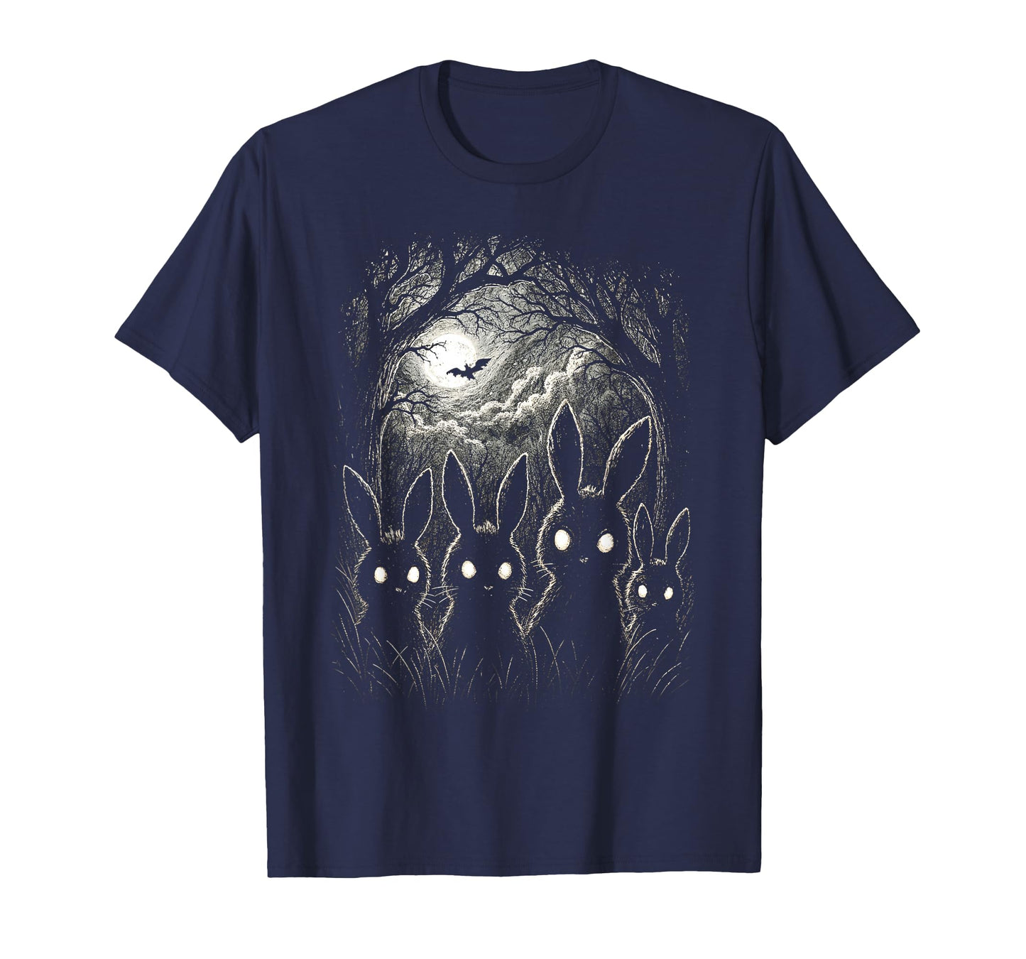 Scary Rabbit Eyes Forest Creepy Halloween Costume Bunny T-Shirt