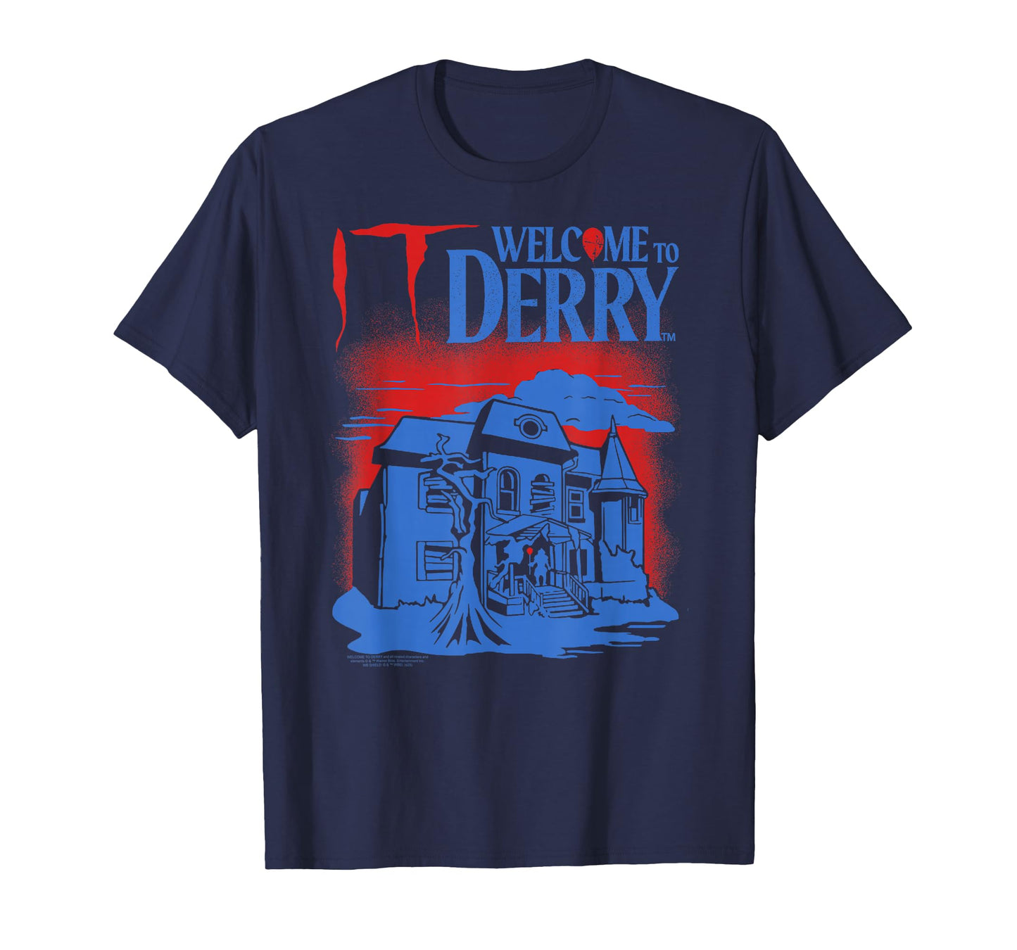 IT: Welcome to Derry Haunted House with Logo Horror TV Show T-Shirt
