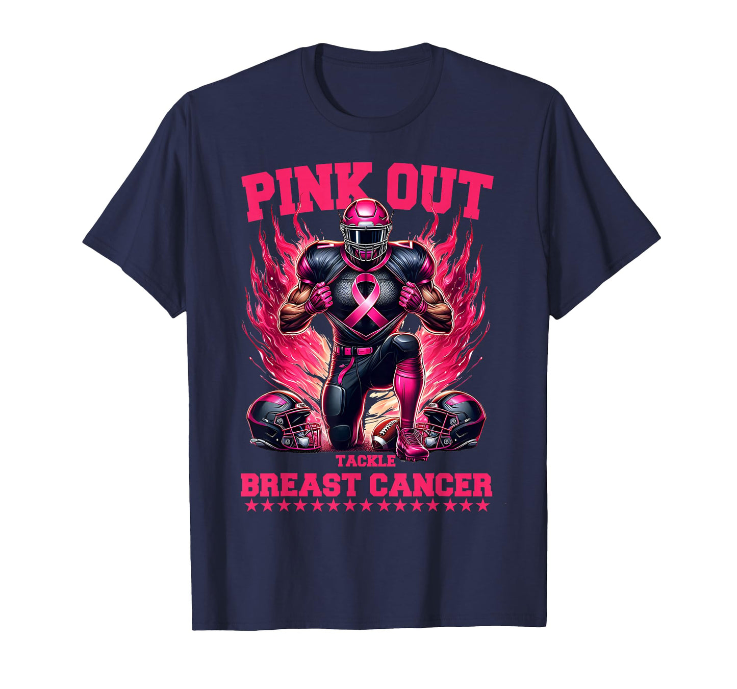 Pink Out Football Game Tackle Breast Cancer Awareness Month T-Shirt