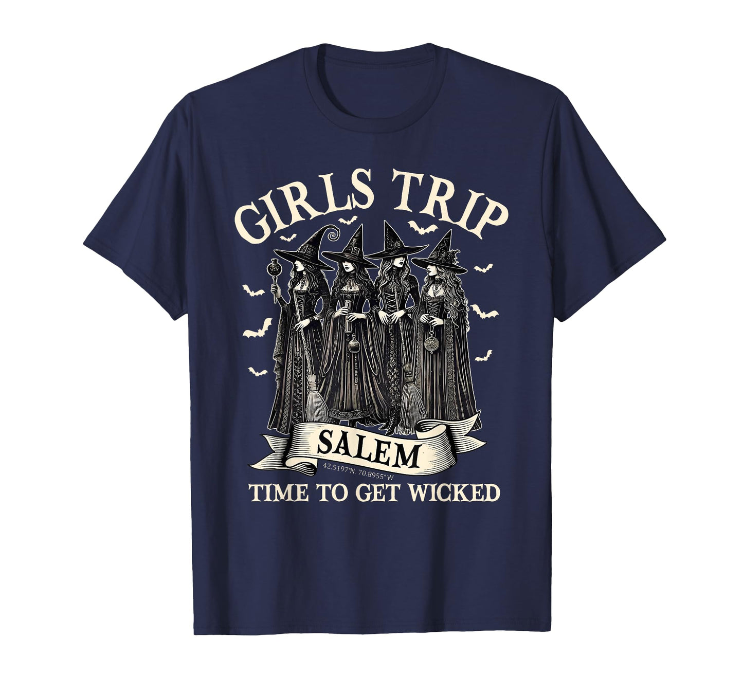 Girls Trip Salem Time To Get Wicked Witchy Witches Halloween T-Shirt