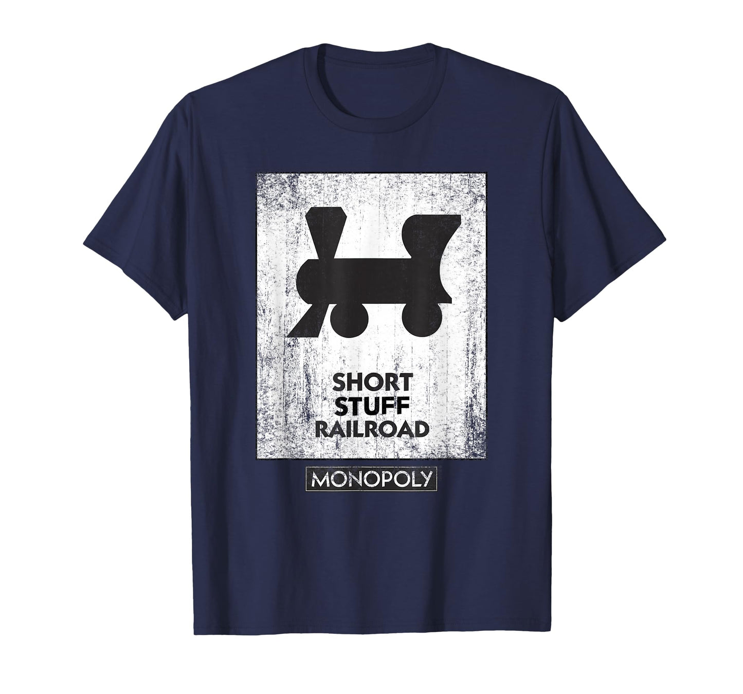 Monopoly Mr. Monopoly Short Stuff Railroad Distressed Logo T-Shirt
