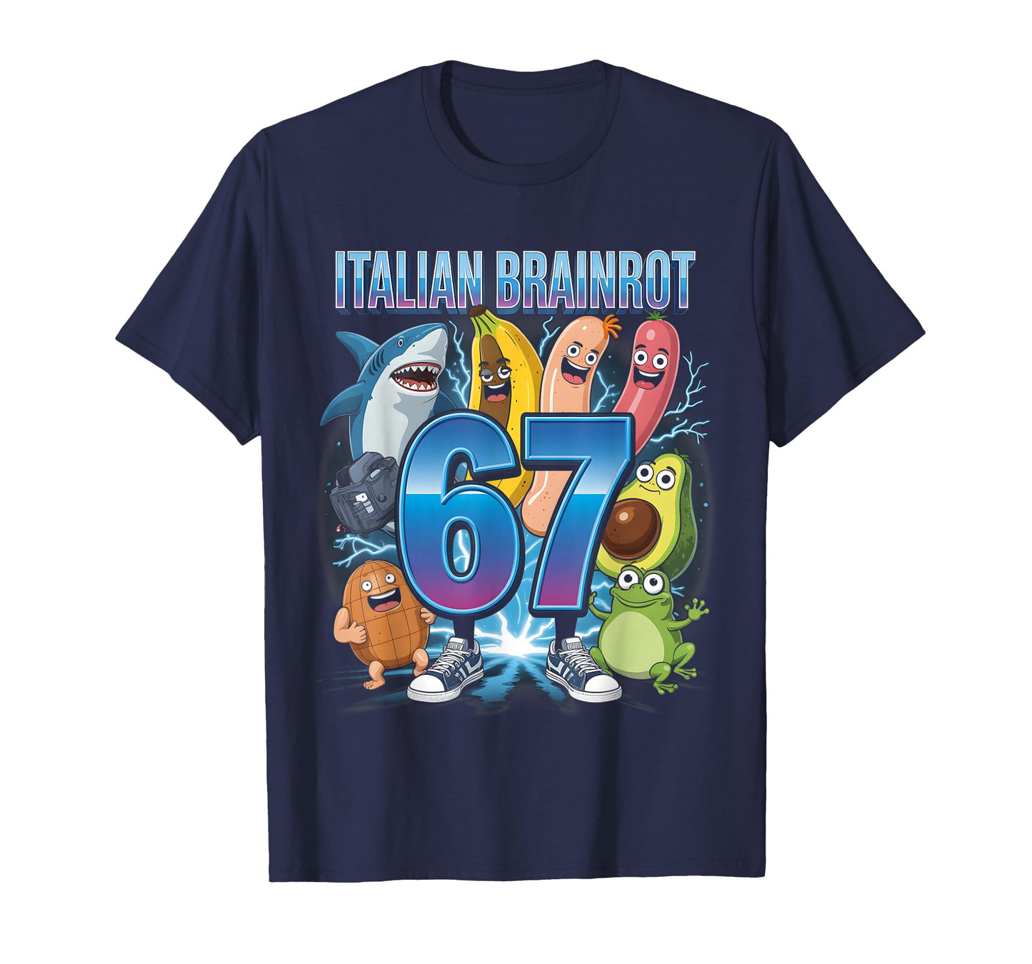 67 Brainrot Italian Meme Funny 67 Kids Costume Six Seven 6-7 T-Shirt