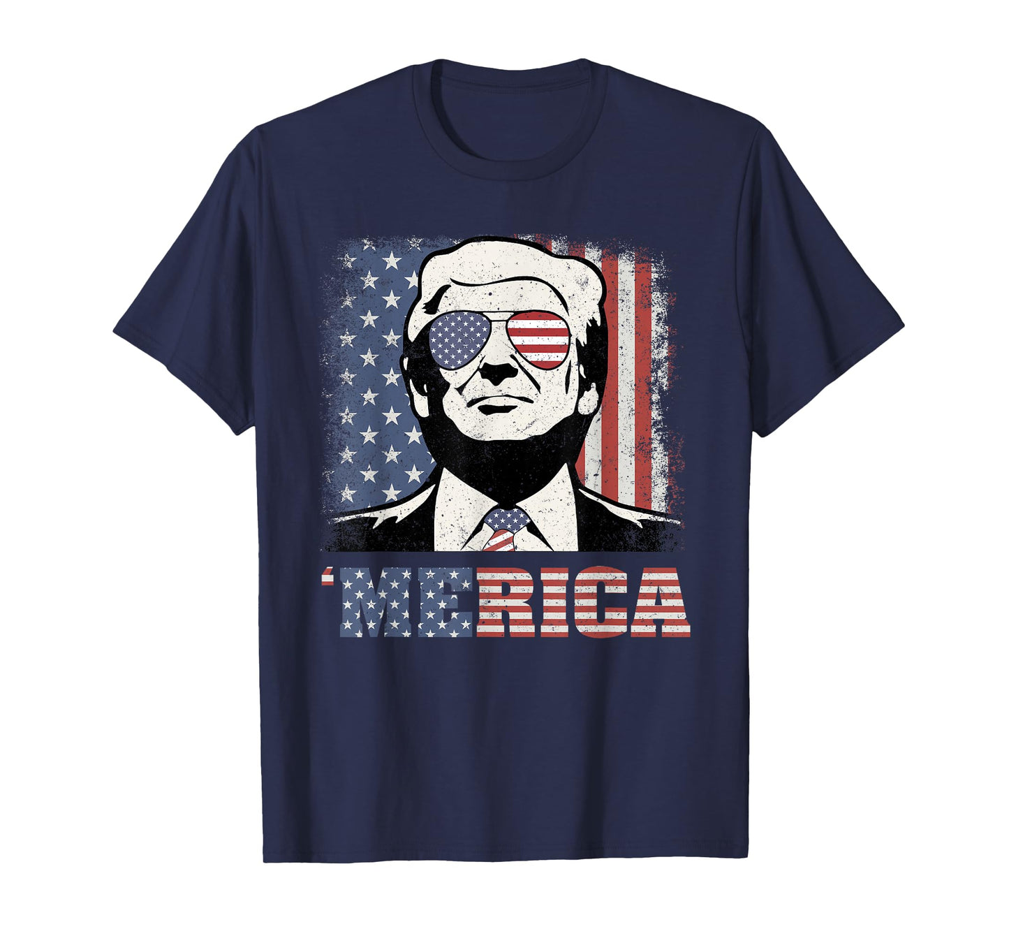 'MERICA TRUMP Shirt Funny Trump 4th Of July American Flag T-Shirt