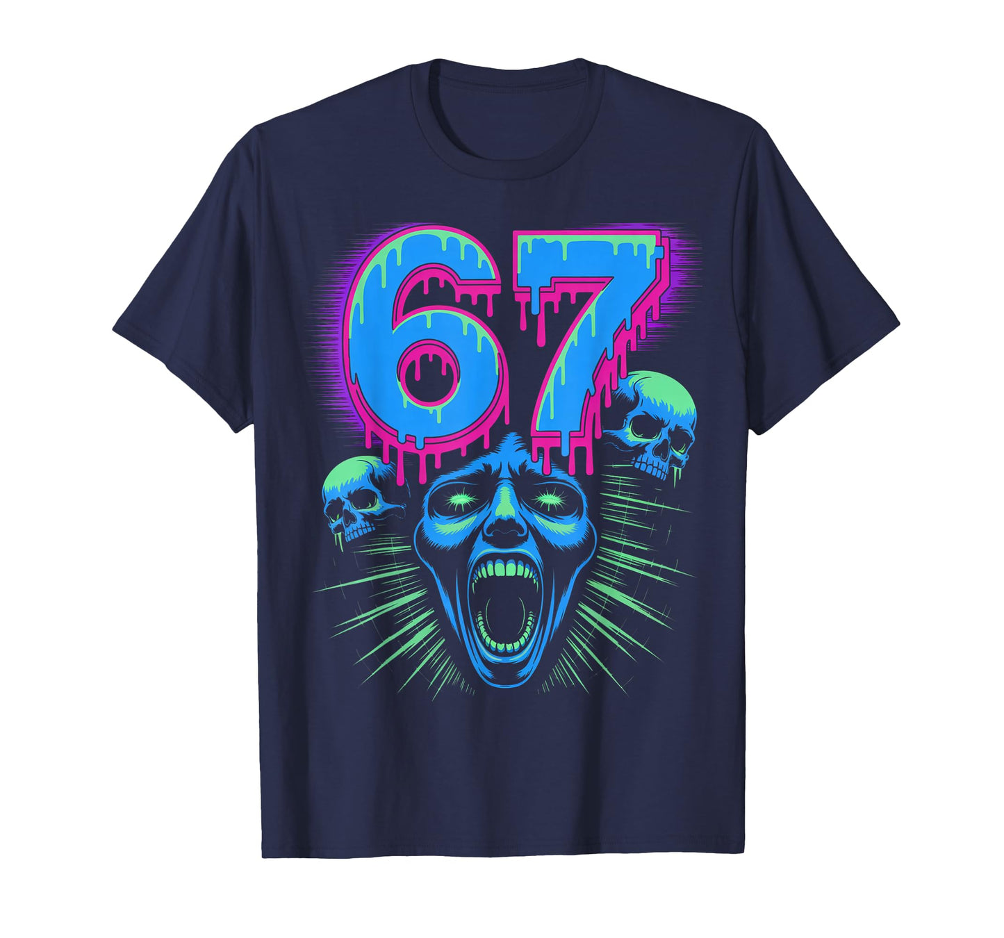 67 Halloween SCP Horror Face Scary Costume Shirt Horror 6 7 T-Shirt