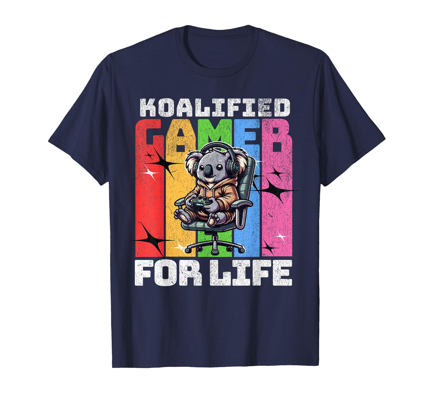 Koalified Gamer Koala Video Game Pun For Boys Kids Men T-Shirt
