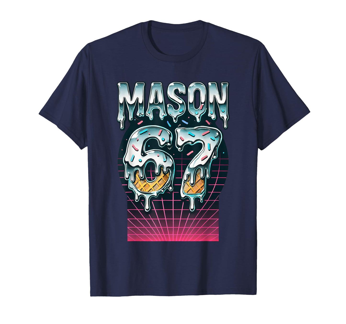 Mason 67 Meme Ice Cream Drip Six Seven Funny 6 7 Teen Boys T-Shirt