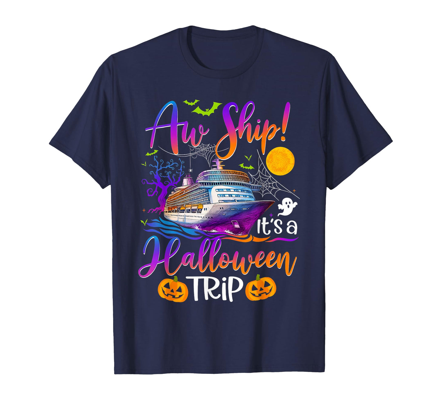 Aw Ship Halloween Family Cruise Crew Family Vacation Trip T-Shirt