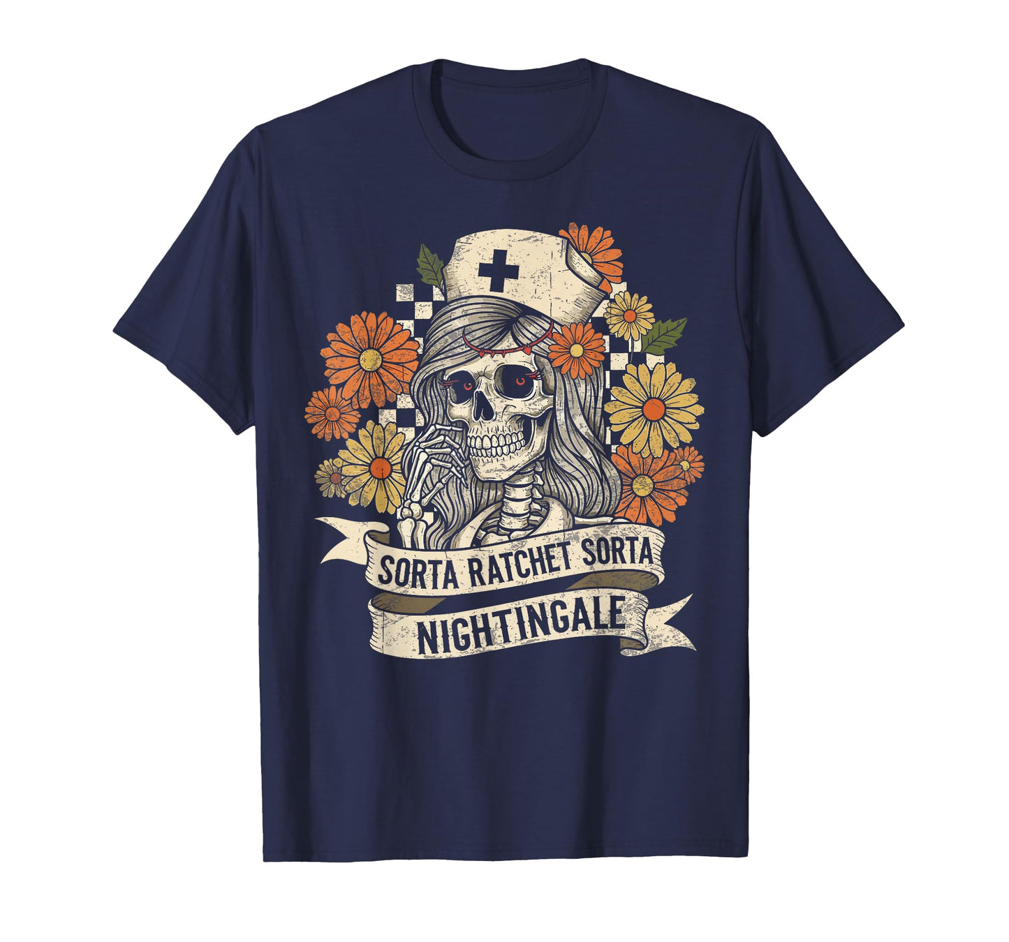 Sorta Ratchet Sorta Nightingale Skeleton Nurse Halloween T-Shirt