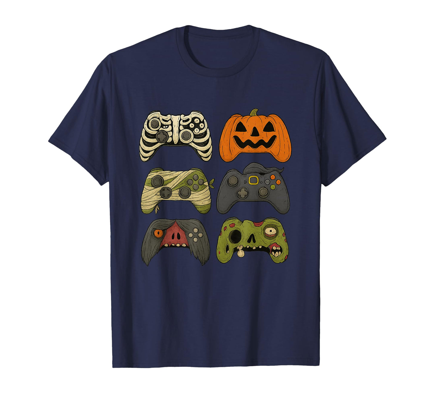 Halloween Skeleton Zombie Gaming Controllers Mummy Boys Kids T-Shirt