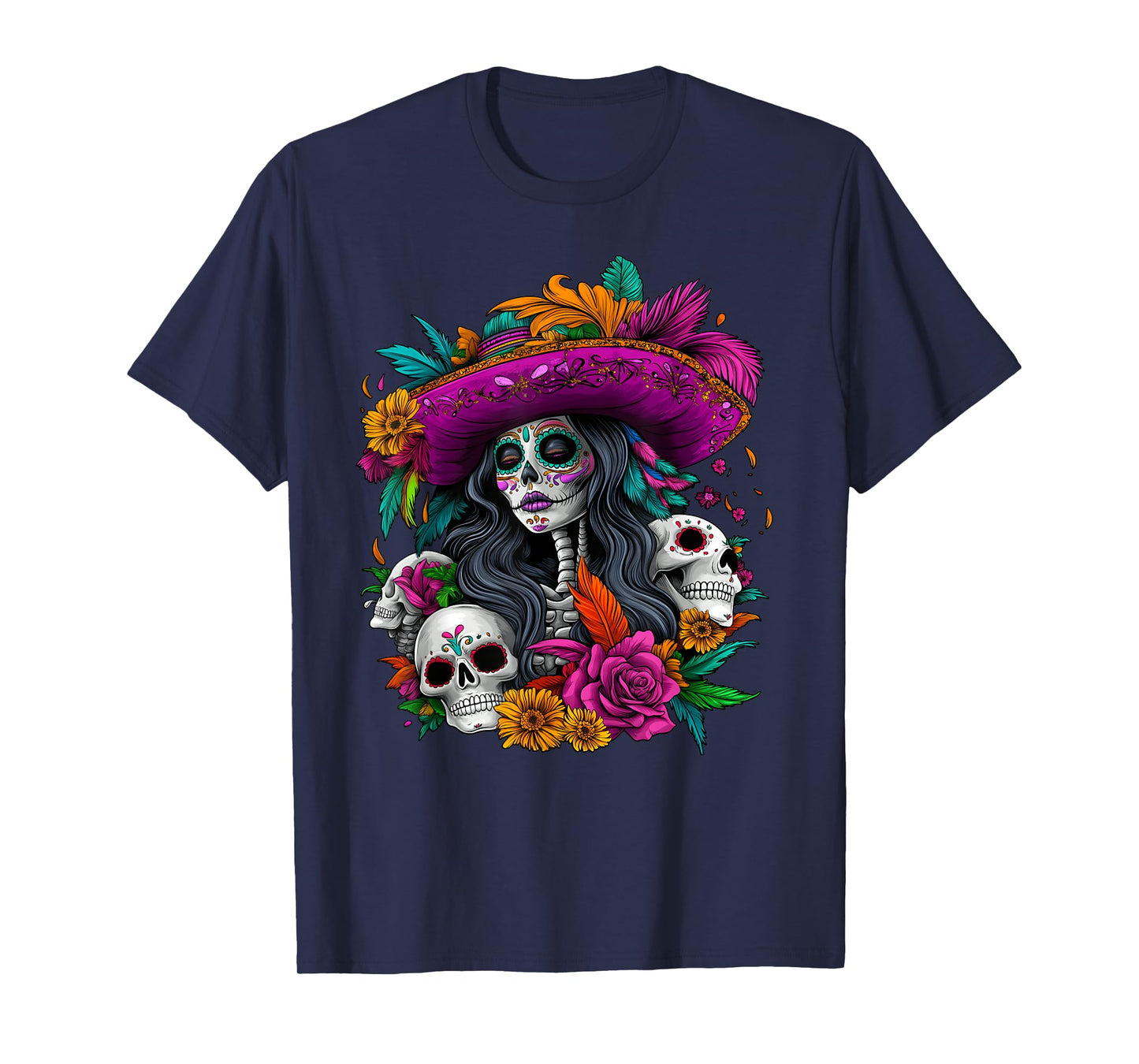 Day Of The Dead Sugar Skull De Los Muertos La Catrina Women T-Shirt