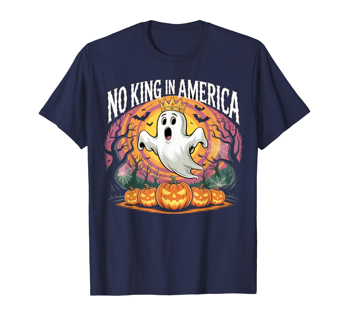 Funny Halloween No Kings in America Since 1776 Distressed T-Shirt