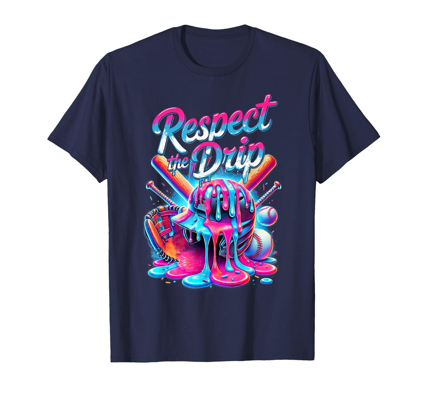 Baseball Drip For Boys Ice Cream Respect The Drip Baseball T-Shirt