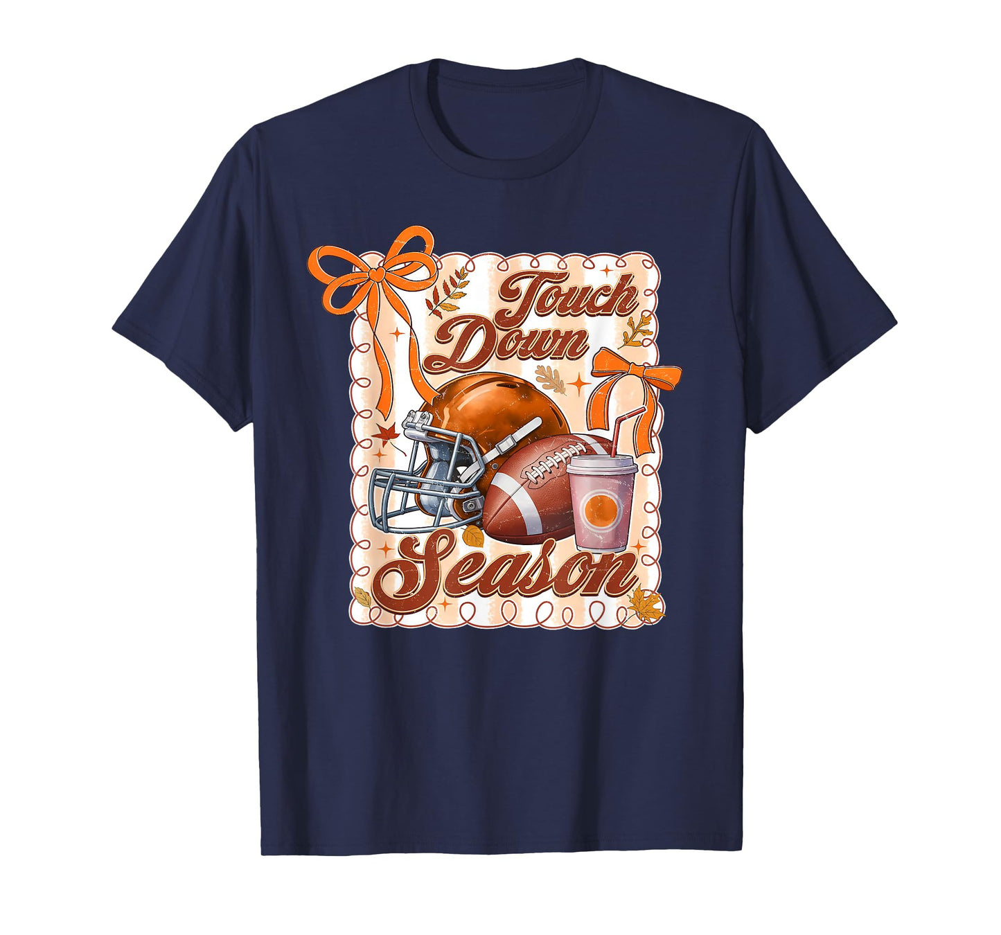 Touchdown Season American Football Game Day Coquette Bow T-Shirt