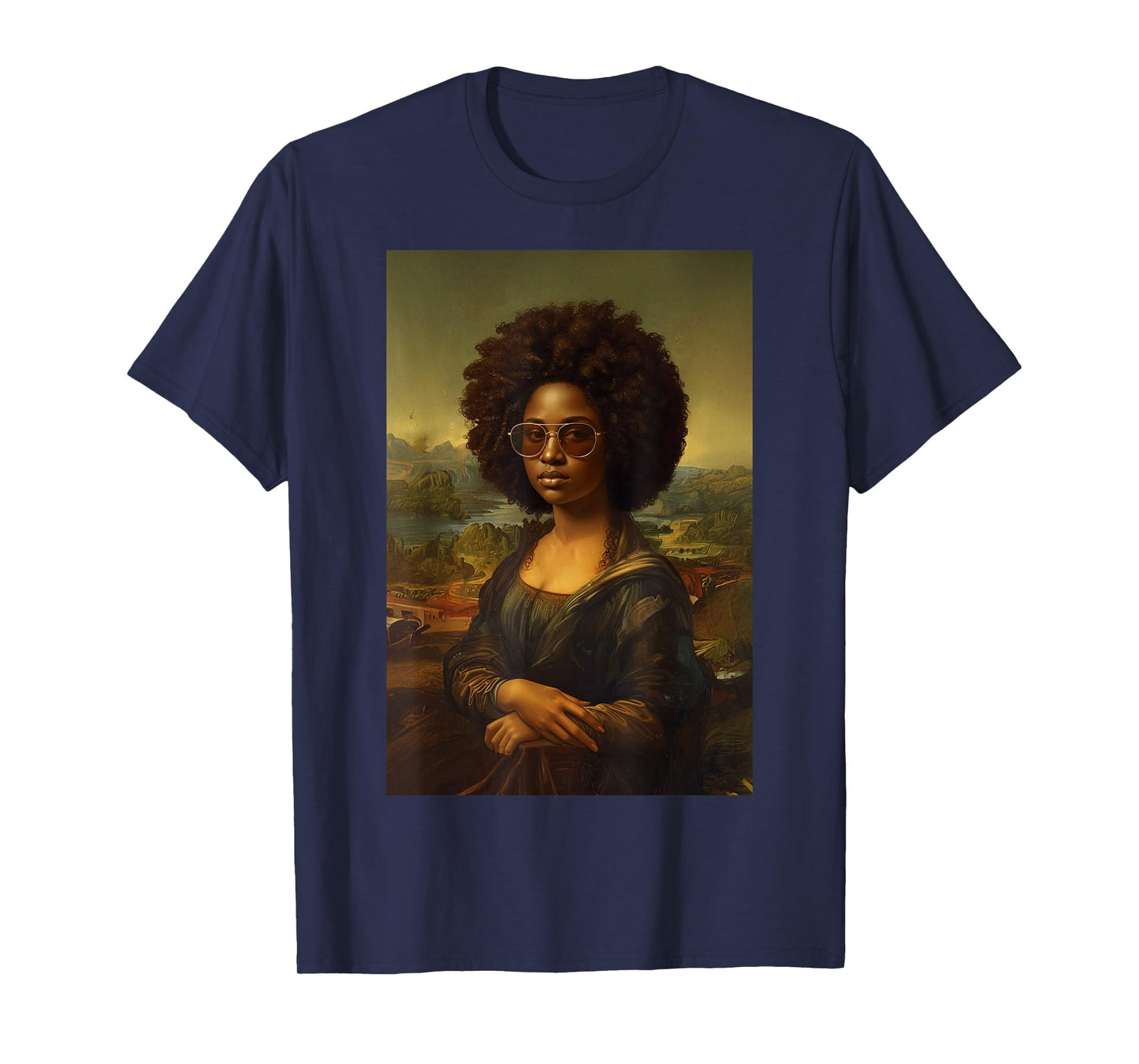 Black Mona Lisa Afro African American Black History Month T-Shirt