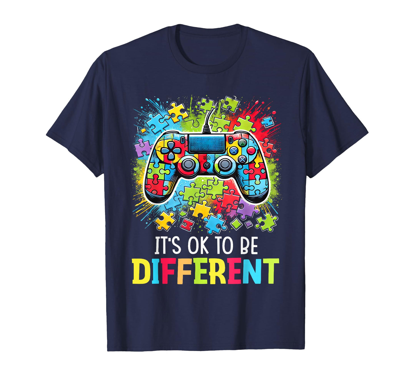 It's Ok To Be Different Video Game Controller Autism T-Shirt