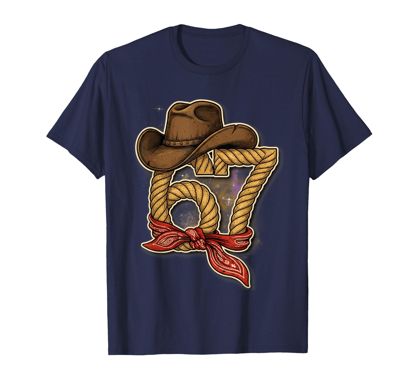 67 Meme Funny Cowboy Six Seven Gen Alpha Slang T-Shirt