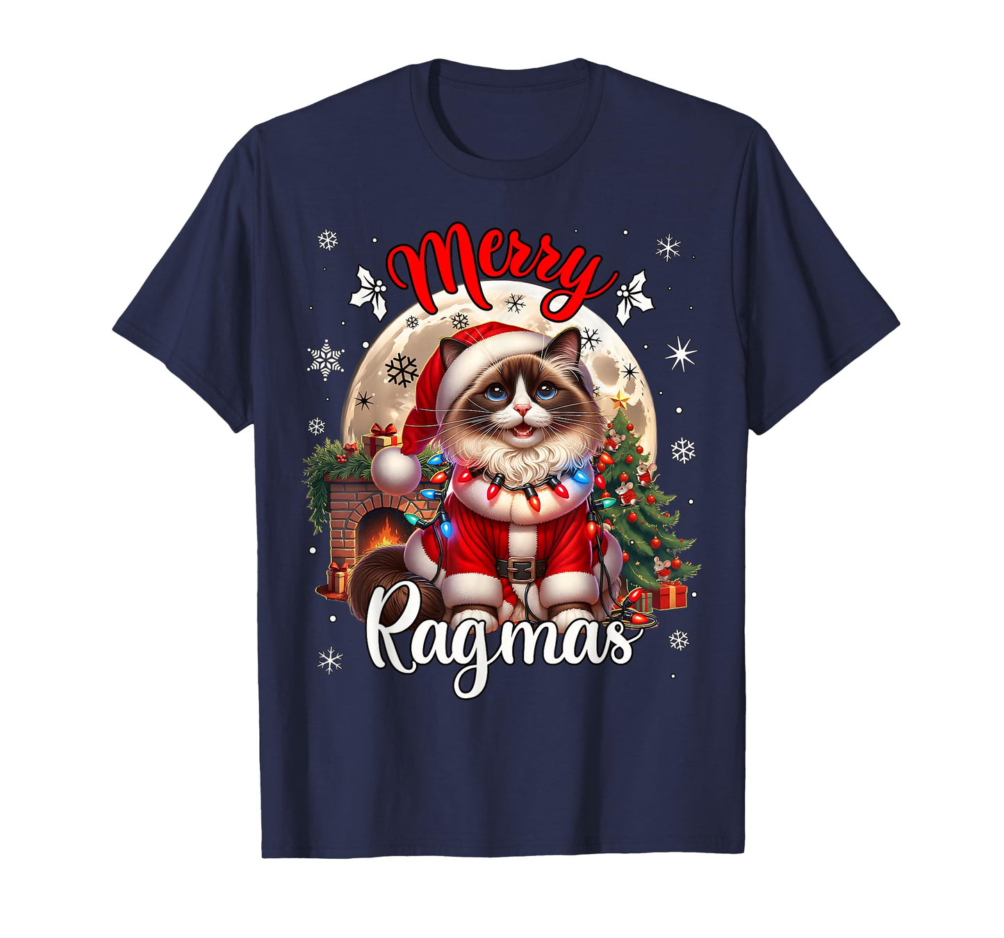 Ragdoll Cat Christmas Costume Ragdoll Xmas Cat T-Shirt
