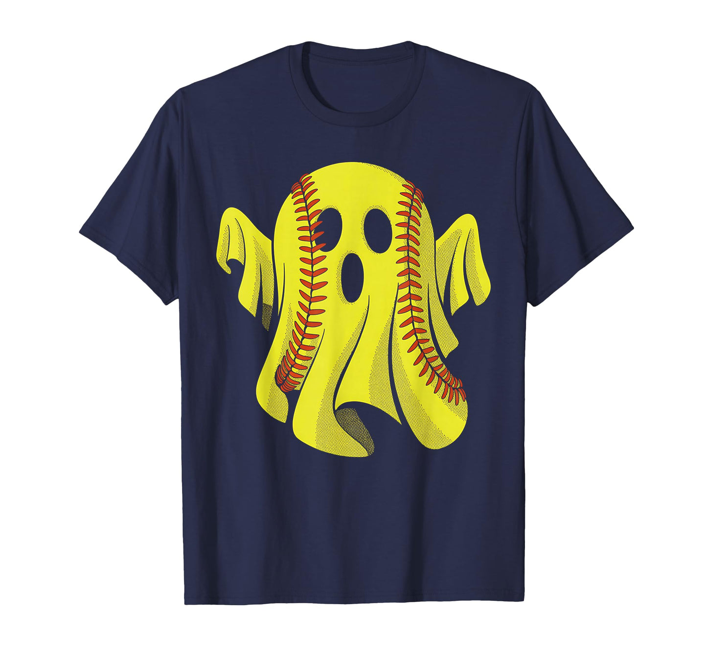 Funny Ghost Softball Lover Women Men Halloween Costume T-Shirt