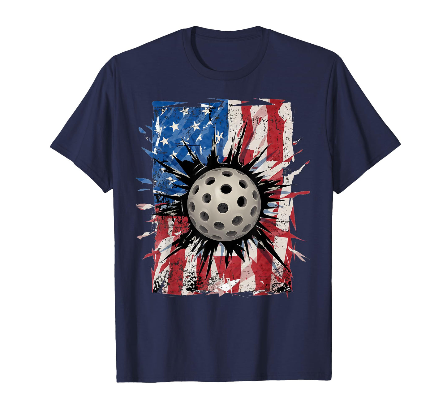 Pickleball Lovers 4th of July American Flag Pickle Ball USA T-Shirt