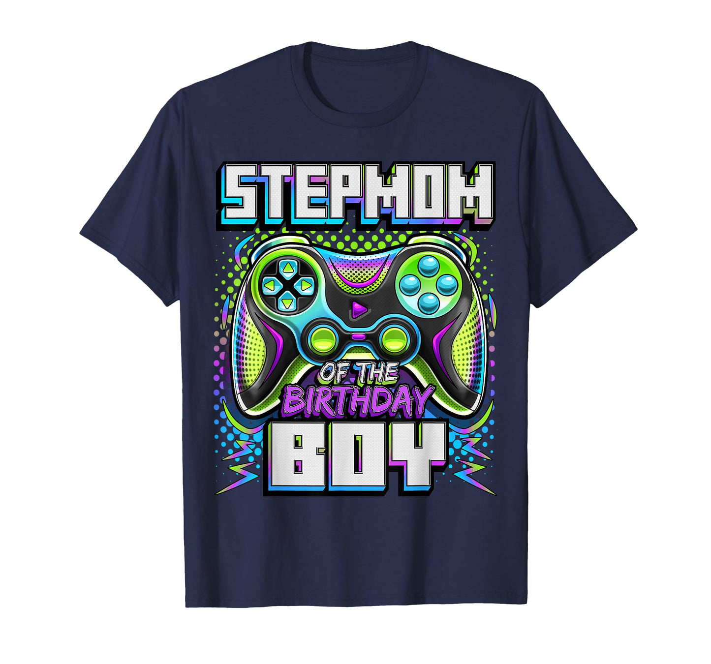 Stepmom of the Birthday Boy Matching Family Video Game Party T-Shirt