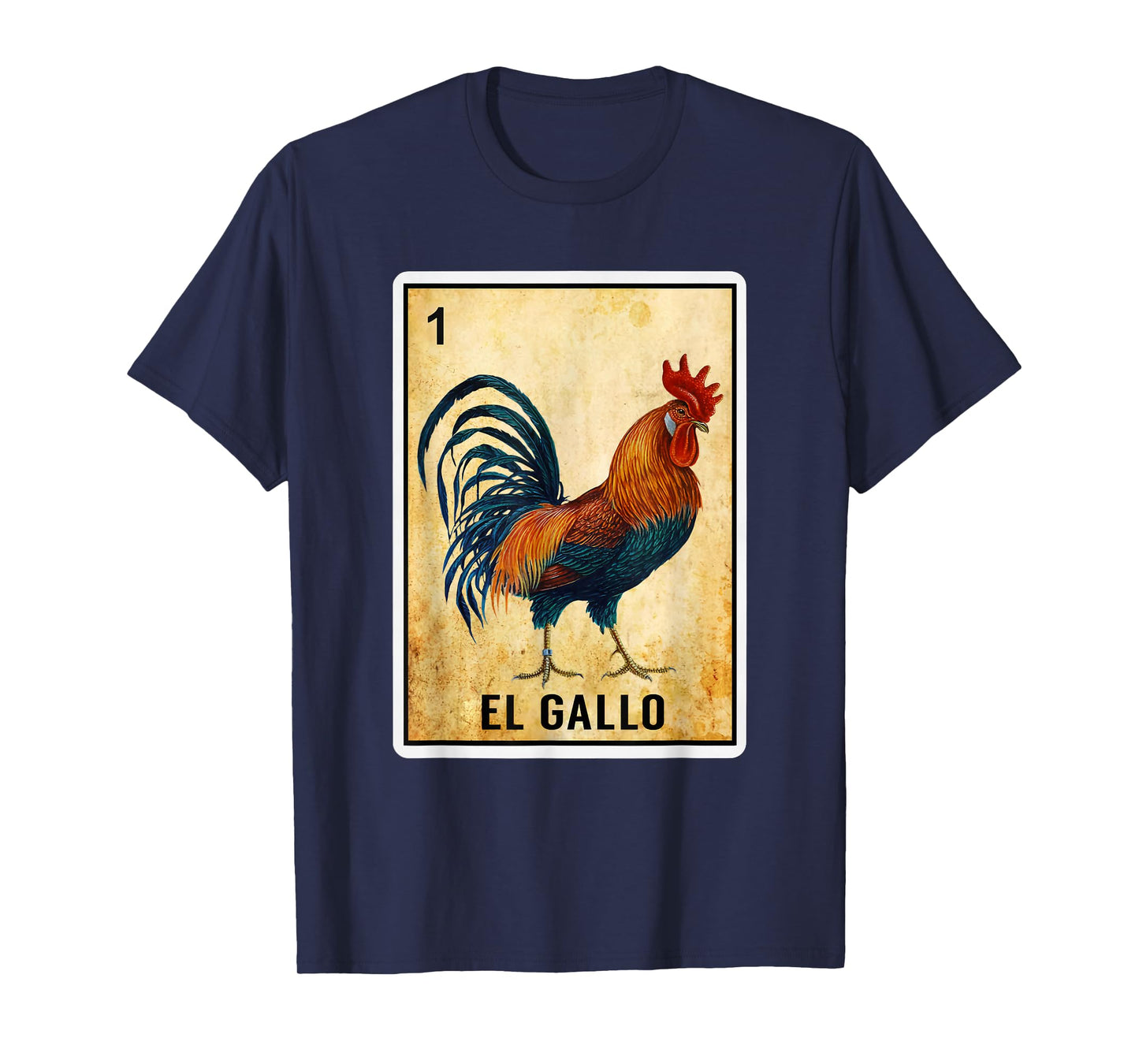 Mexican El Gallo Bingo Card Game Traditional Rooster Card T-Shirt