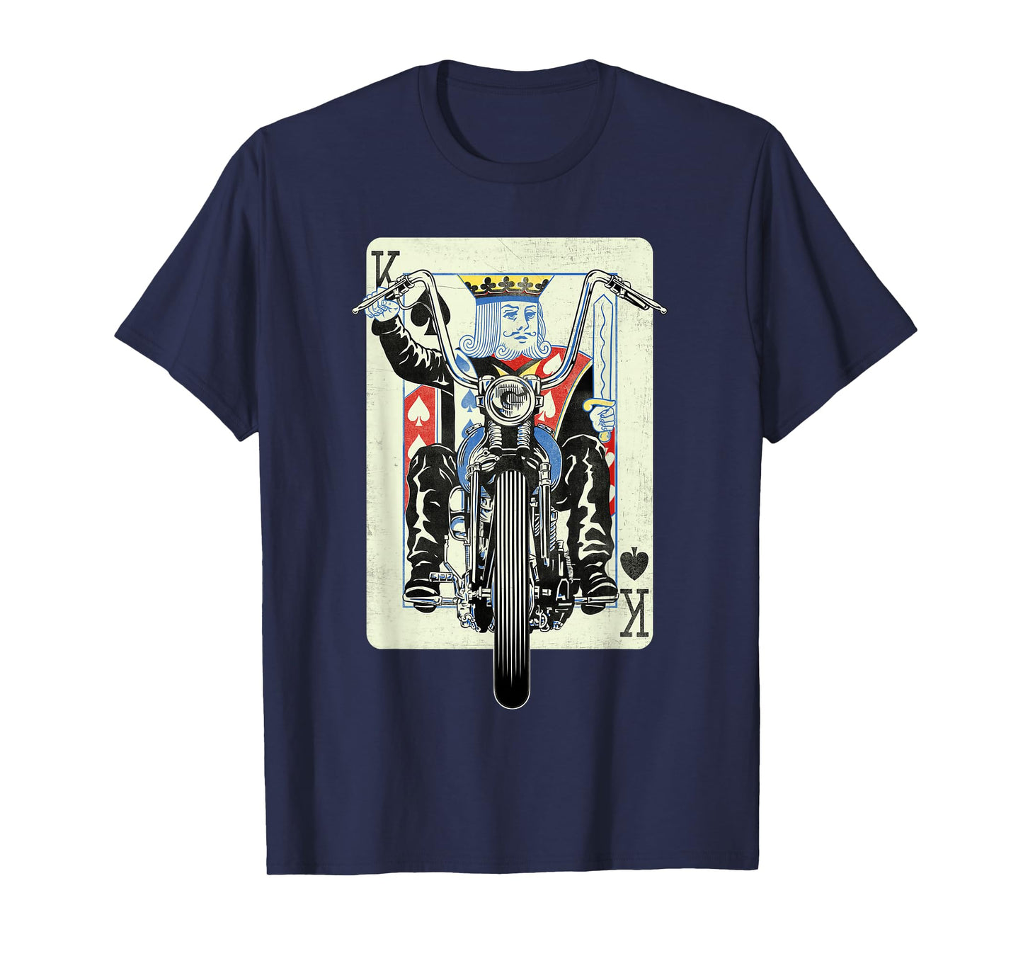 Vintage King Card Motorcycle Poker Black Jack Gambling Biker T-Shirt