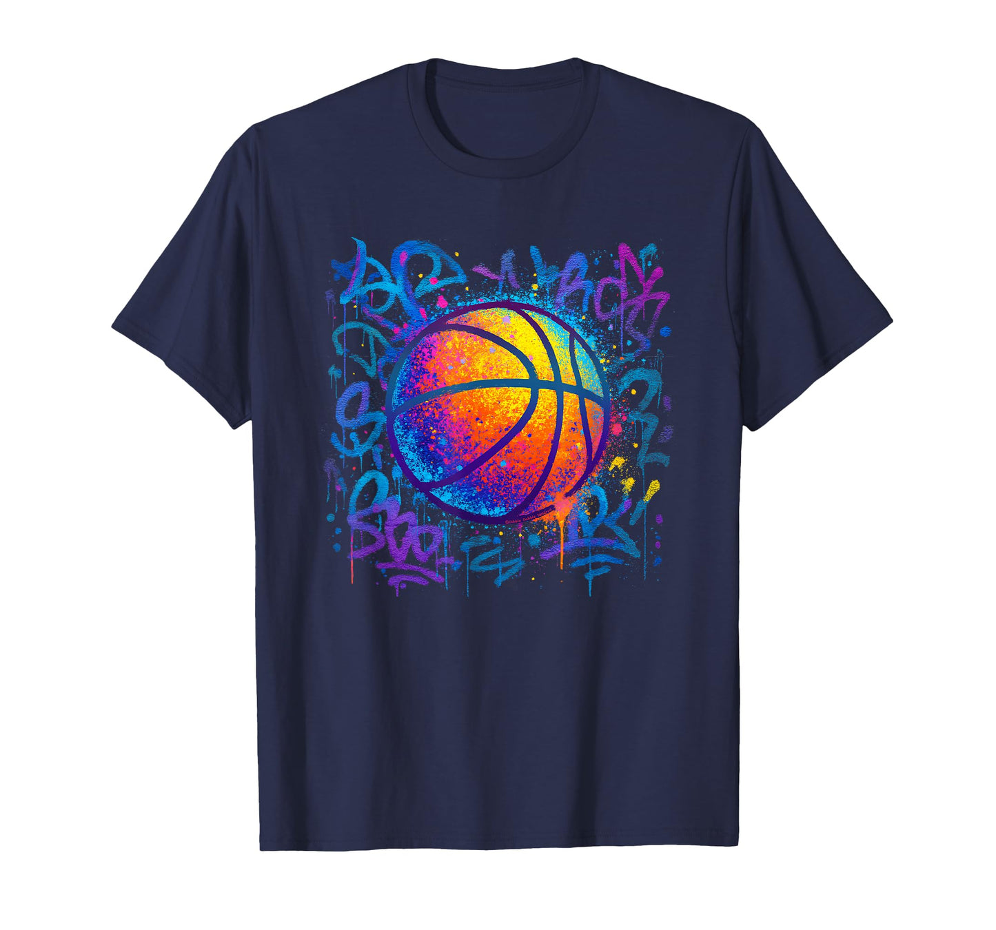 Cool Colorful Basketball Graffiti Style Basketball T-Shirt