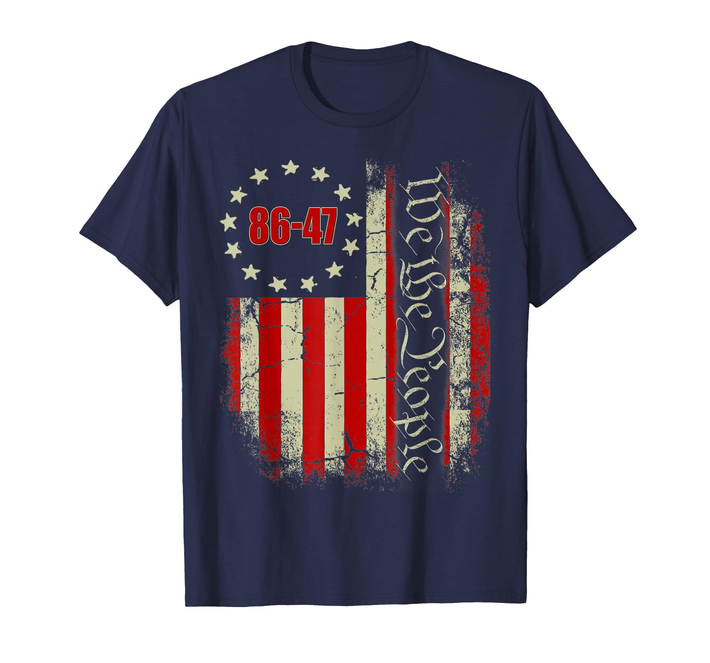 86 47 Roman Numerals LXXXVI XLVII 8647 Subtle Anti Trump T-Shirt