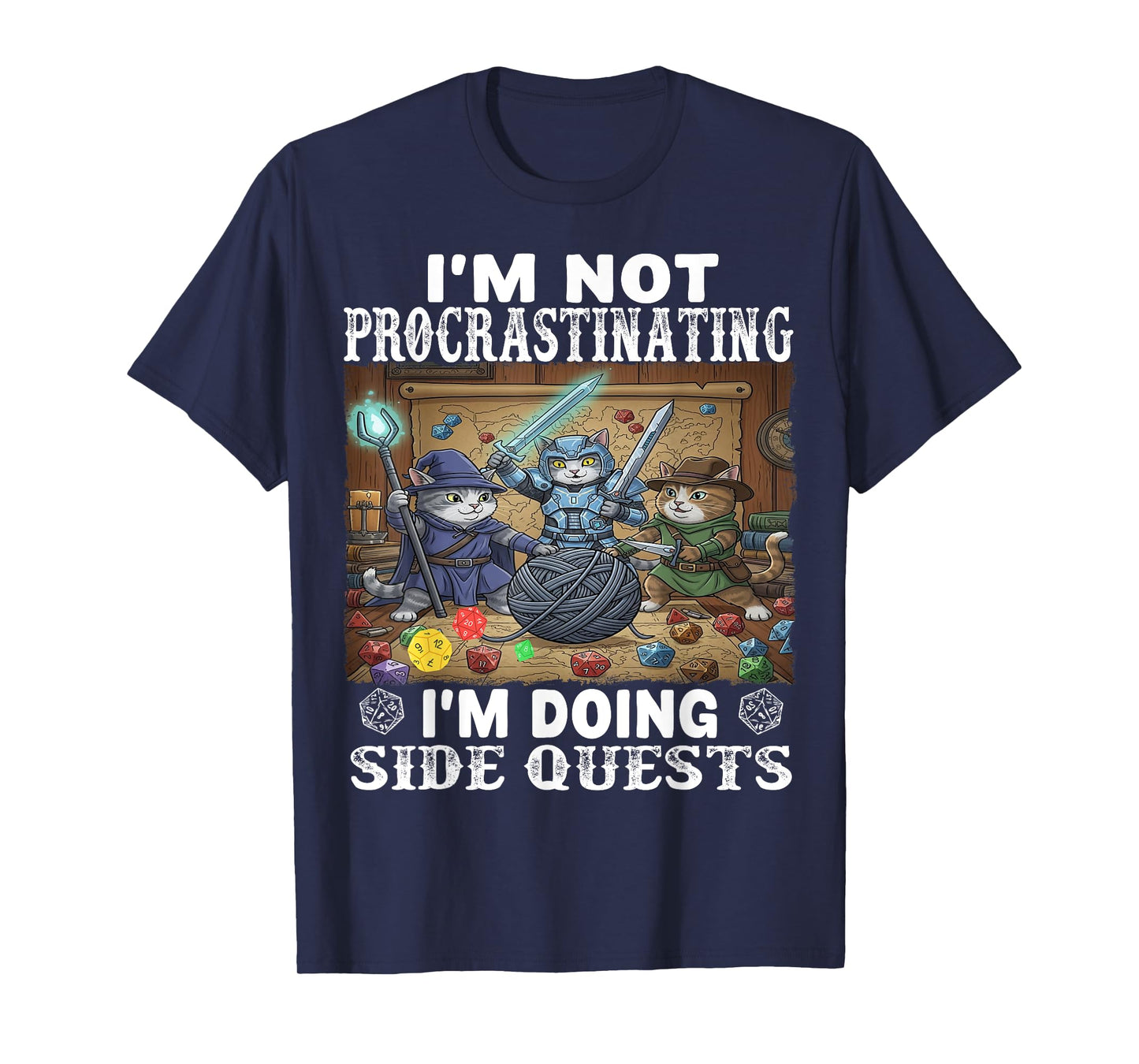 Cats I'm Not Procrastinating I'm Doing Side Quests Tabletop T-Shirt