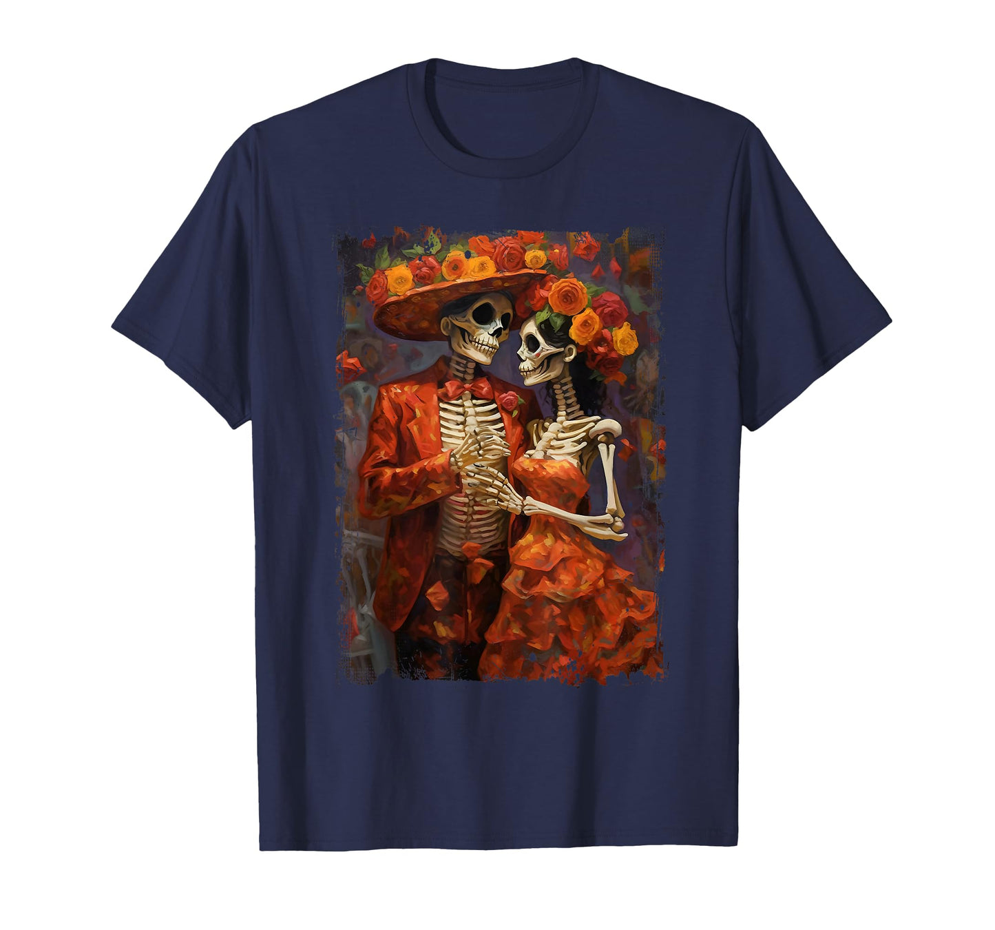 Flower Skeleton Day Of The Dead Dia De Los Muertos Catrina T-Shirt