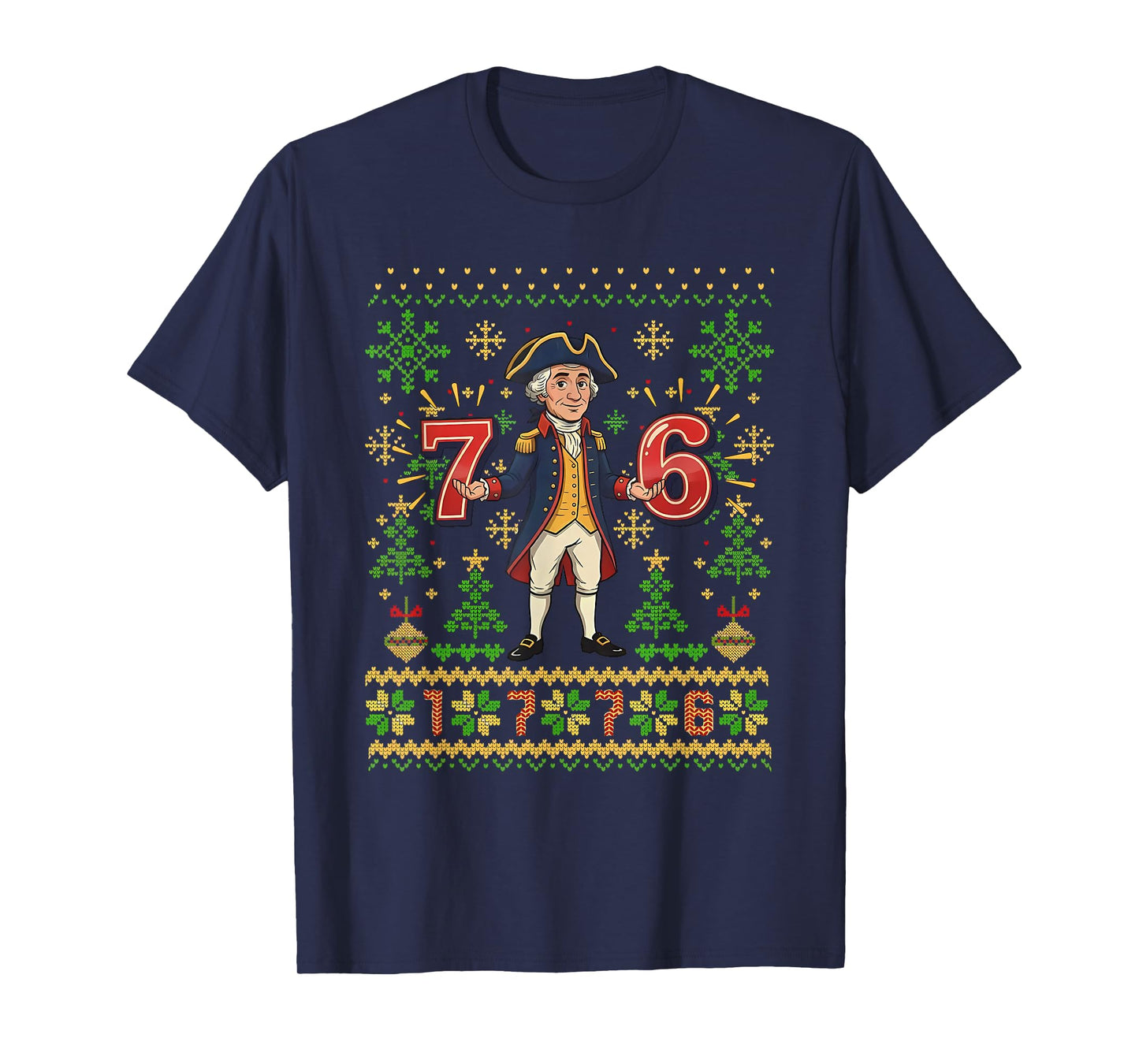 67 Funny George Washington Meme Six Seven Ugly Christmas T-Shirt