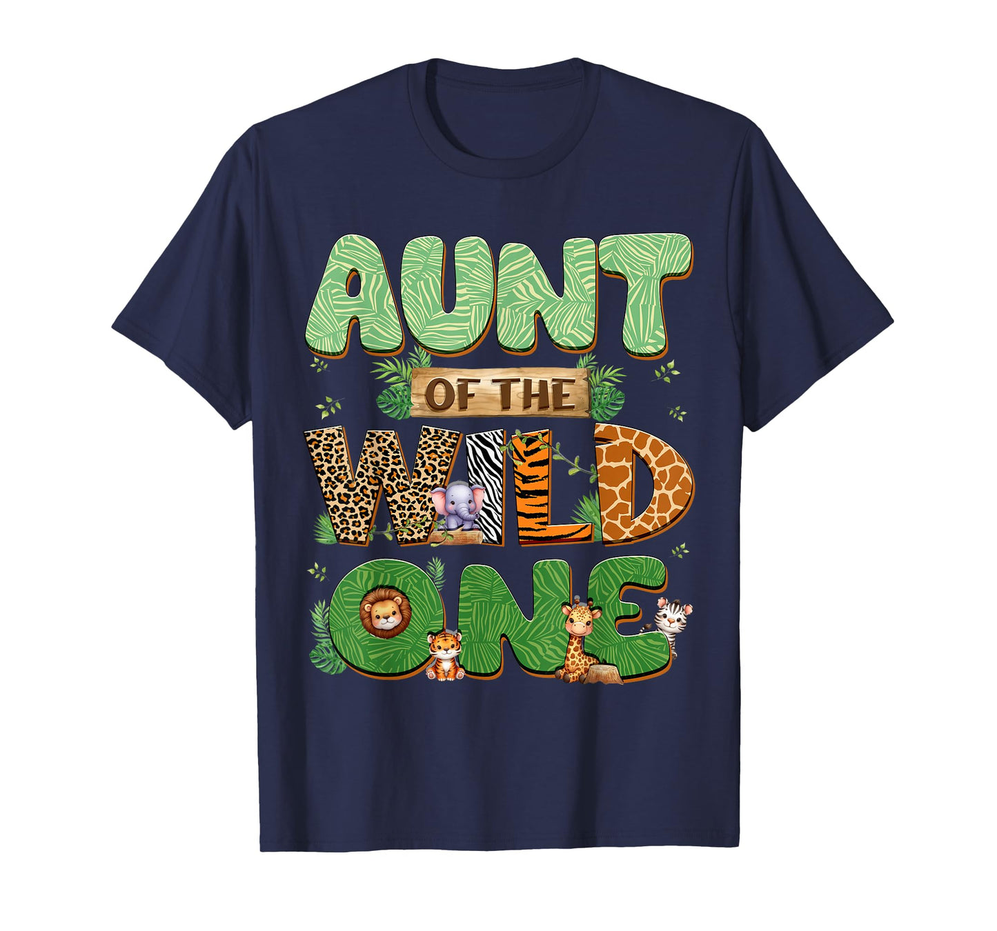 Aunt Of The Wild One Birthday Family Matching Party Decor T-Shirt