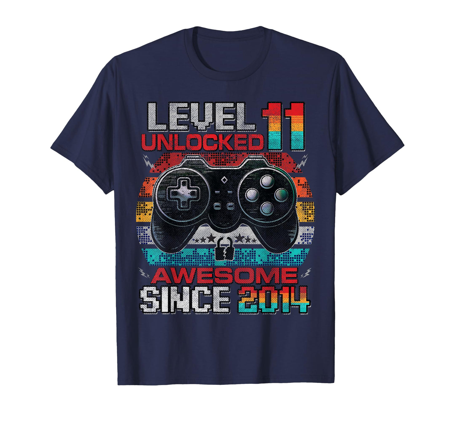 Level 11 Unlocked Awesome Since 2014 11th Birthday Gaming T-Shirt