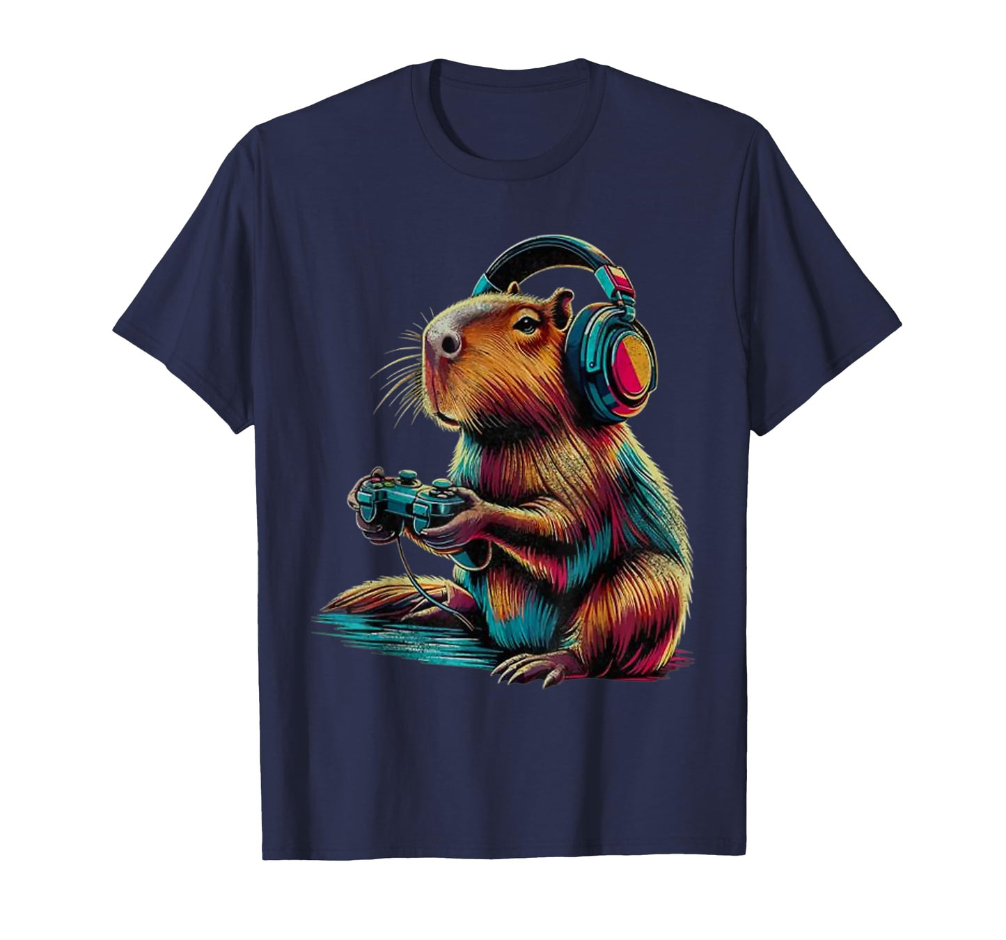 Gaming Capybara Cool Gamer Capy Rodent Men Boys Kids Youth T-Shirt
