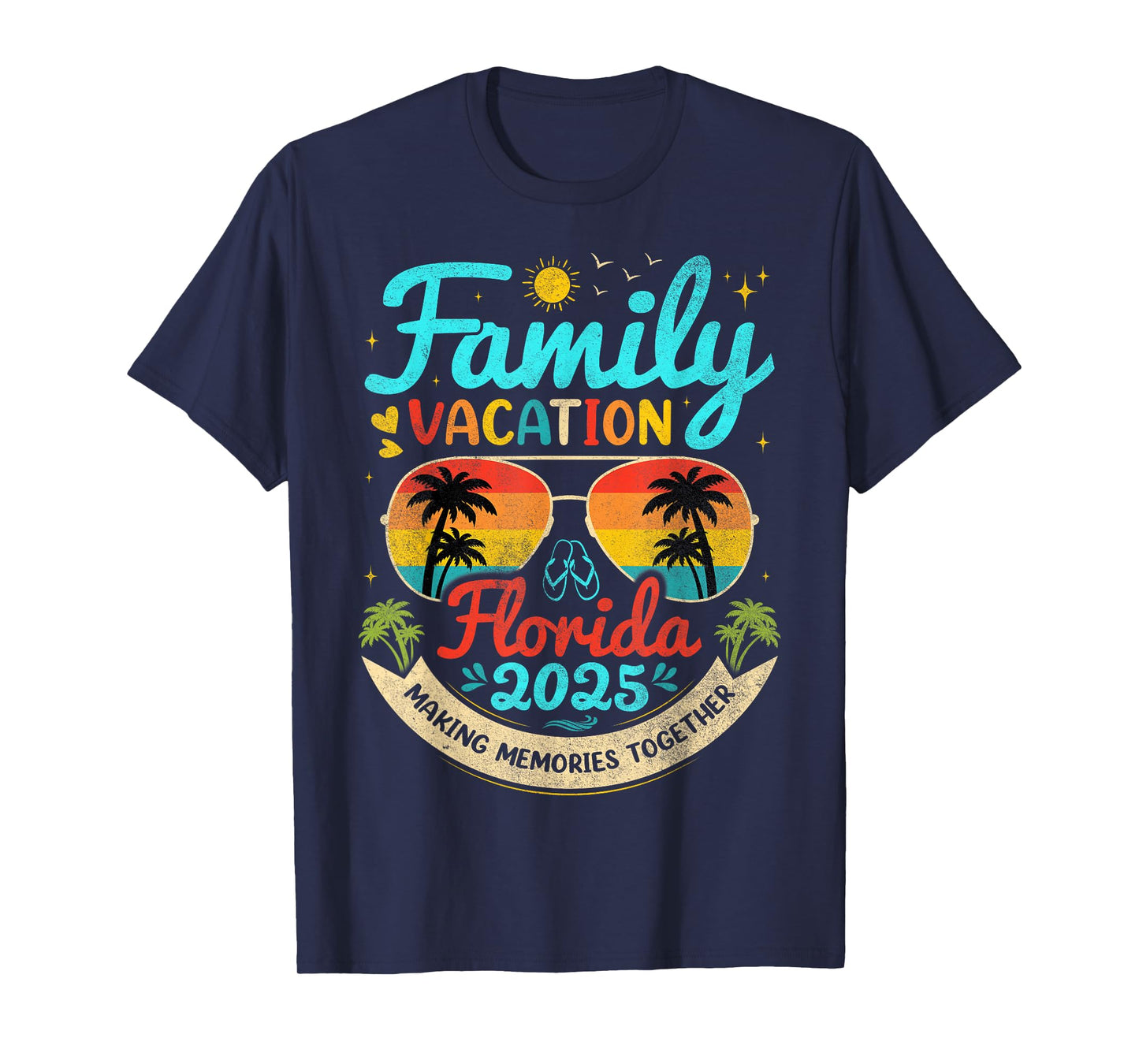 Vintage Family Vacation Florida 2025 Florida Group T-Shirt
