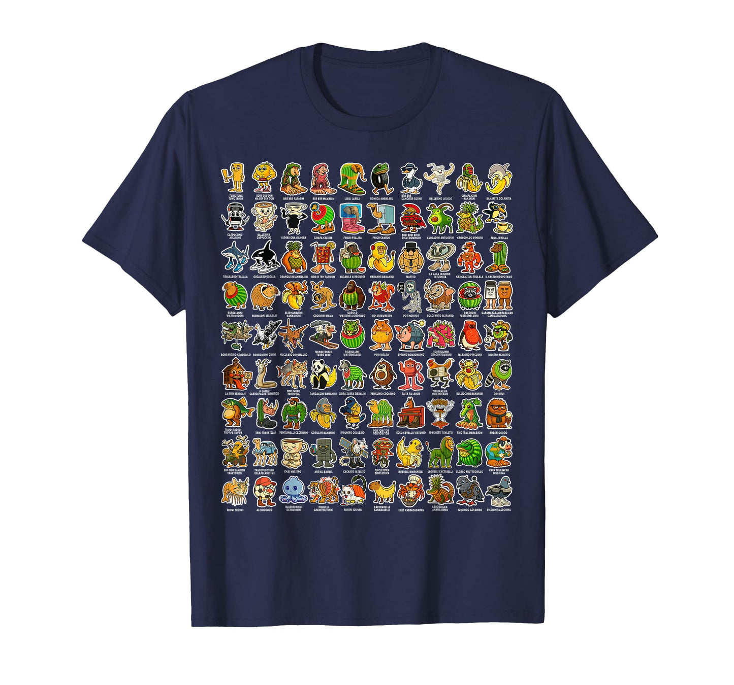 Italian-Brainrot Gen Z Funny Meme 90 Brainrot Characters T-Shirt