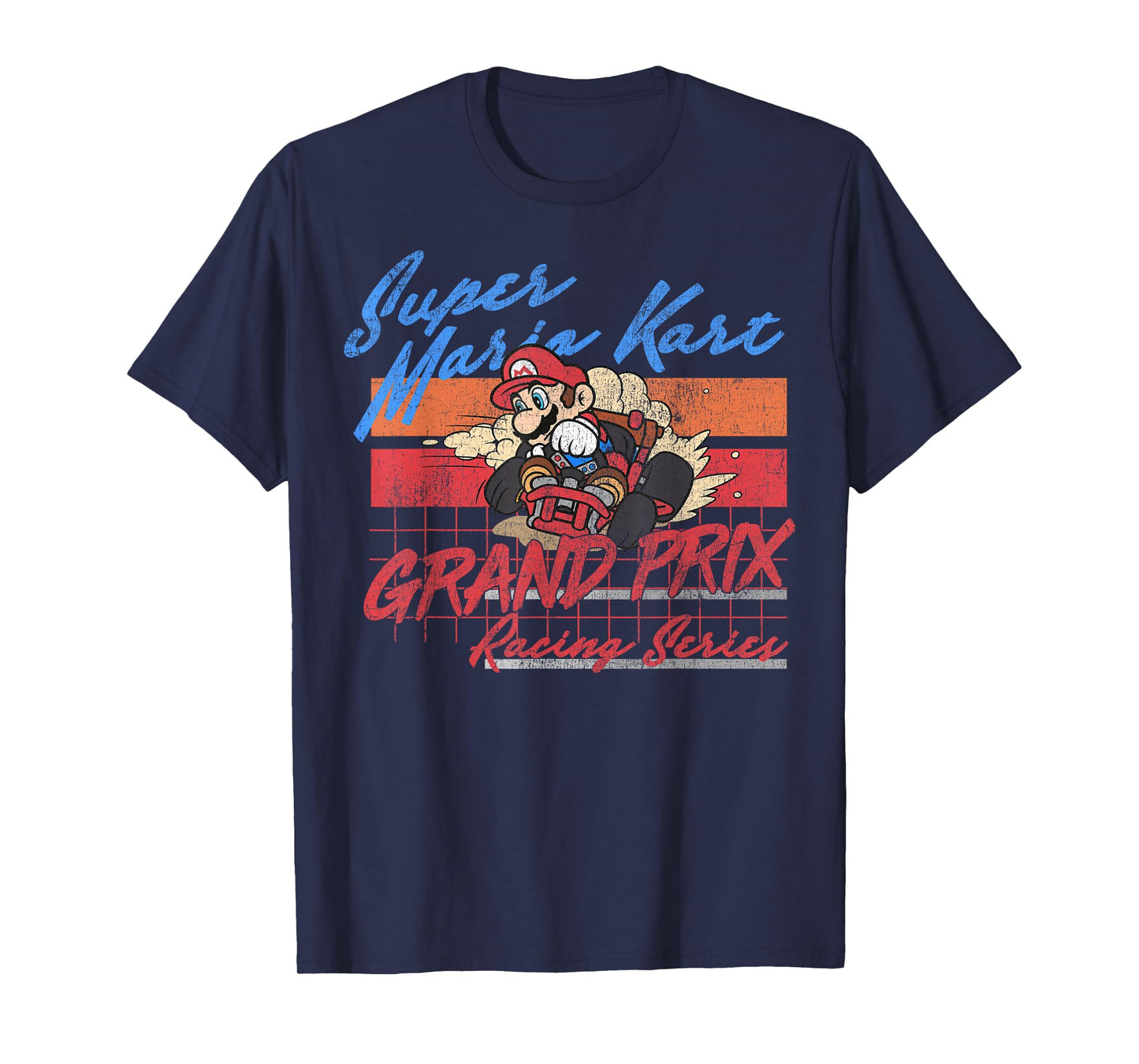 Mario Kart Racing Retro Drift Distressed Graphic T-Shirt T-Shirt