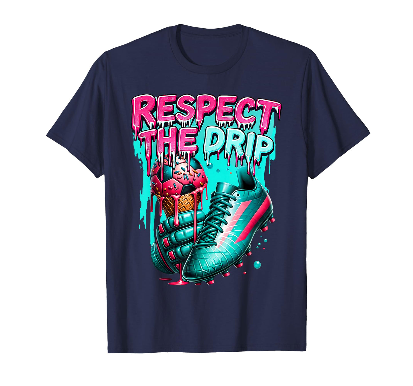 Soccer Drip Boys Ice Cream Drip Youth Respect The Drip T-Shirt