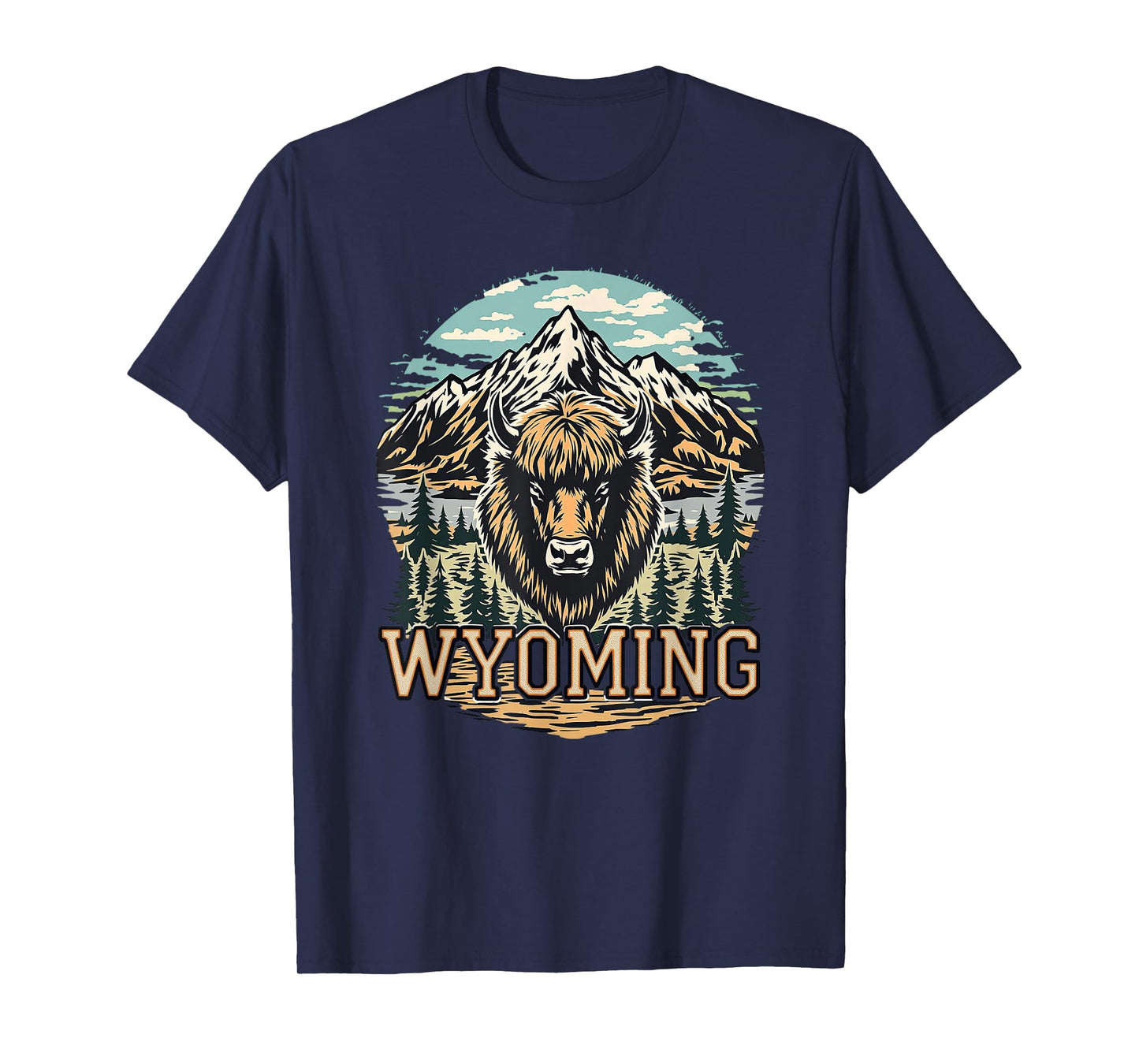 Wyoming Mountains and Buffalo Nature Scenic Wyoming T-Shirt
