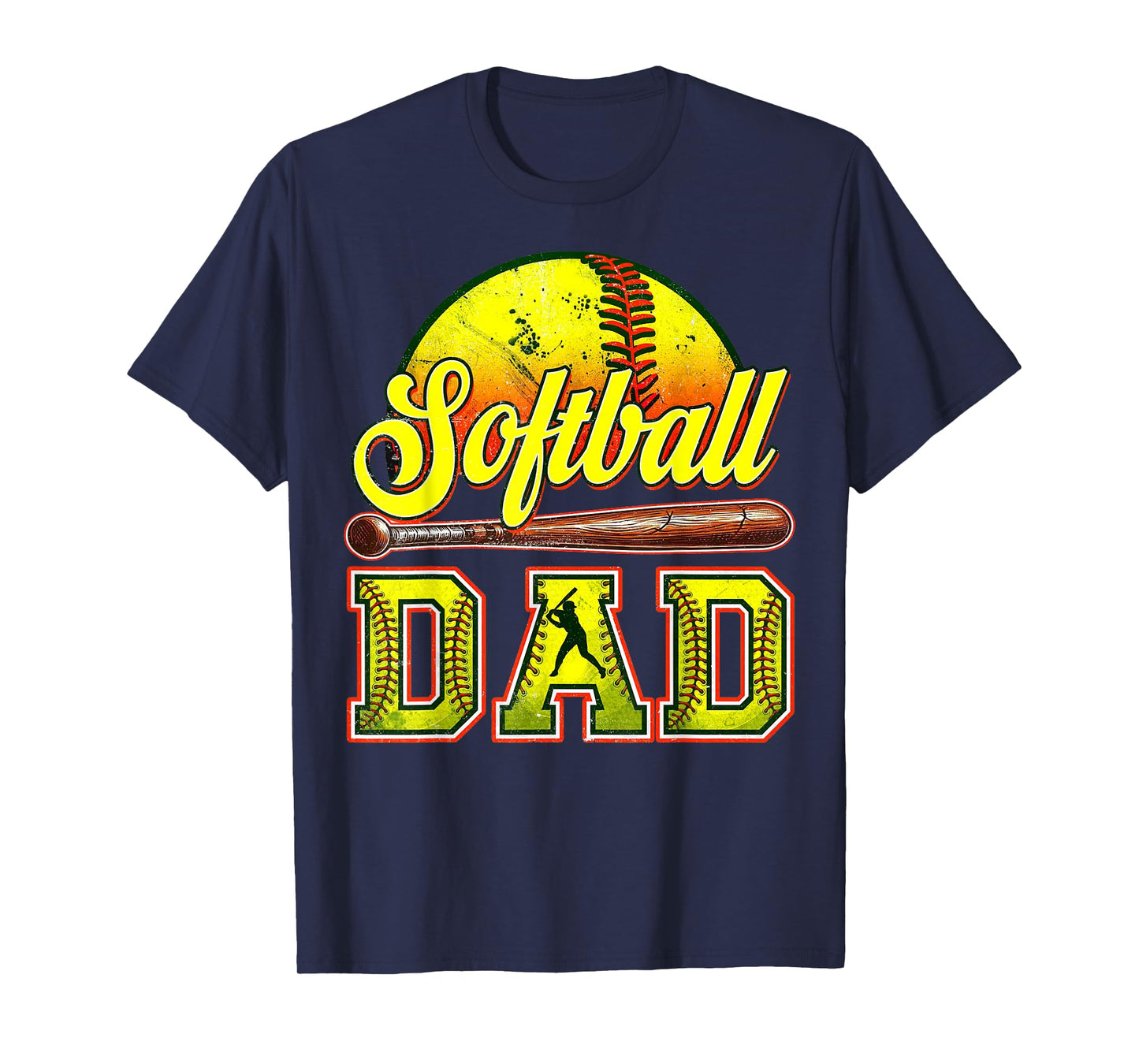 Retro Softball Dad Game Day Dad Father's Day T-Shirt