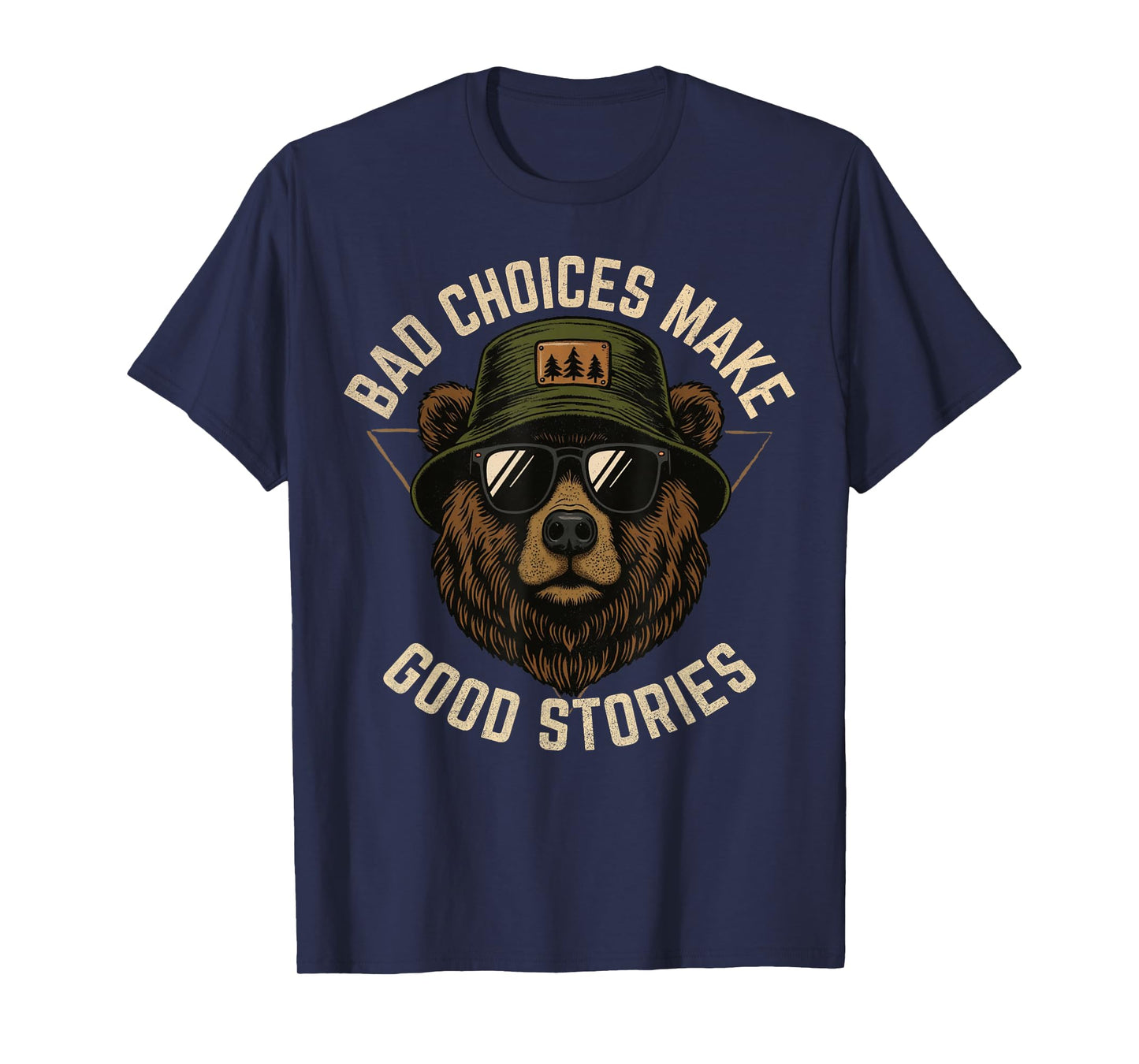 Funny Graphic Vintage Bear Bad Choices Make Good Stories T-Shirt