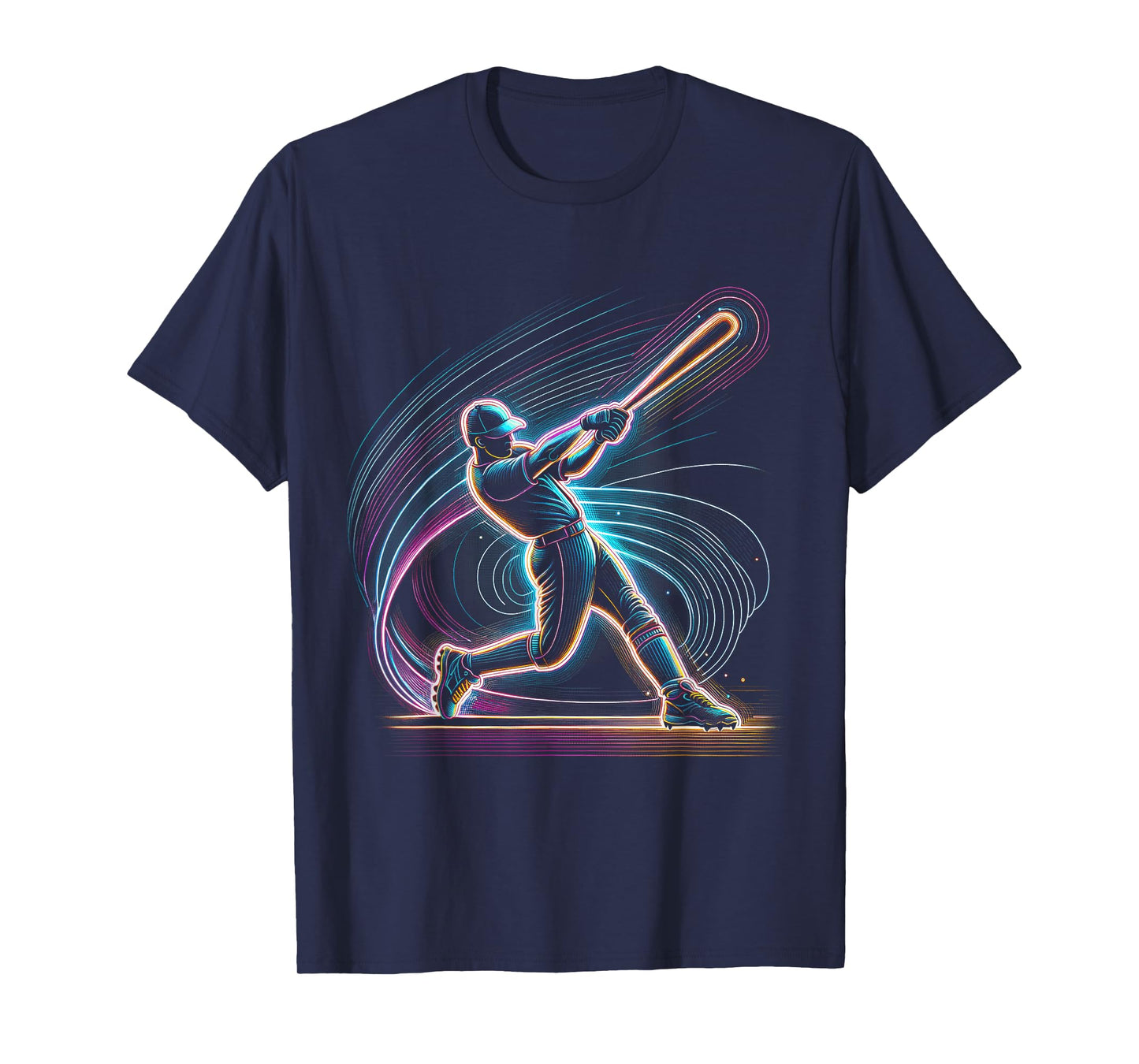 Baseball Player Art Graphic Baseball Fan Boys Mens T-Shirt