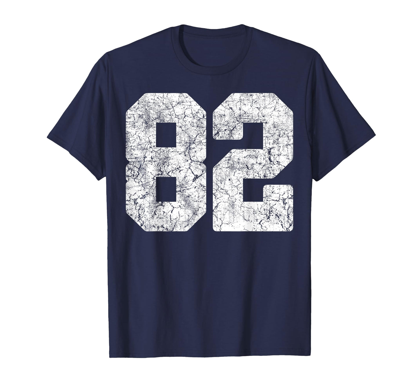 Distressed White Number 82 Jersey Player Uniform #82 Grunge T-Shirt