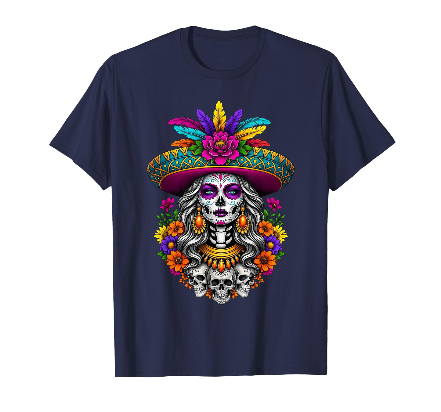Dia De Los Muertos Day of The Dead Sugar Skull Halloween T-Shirt